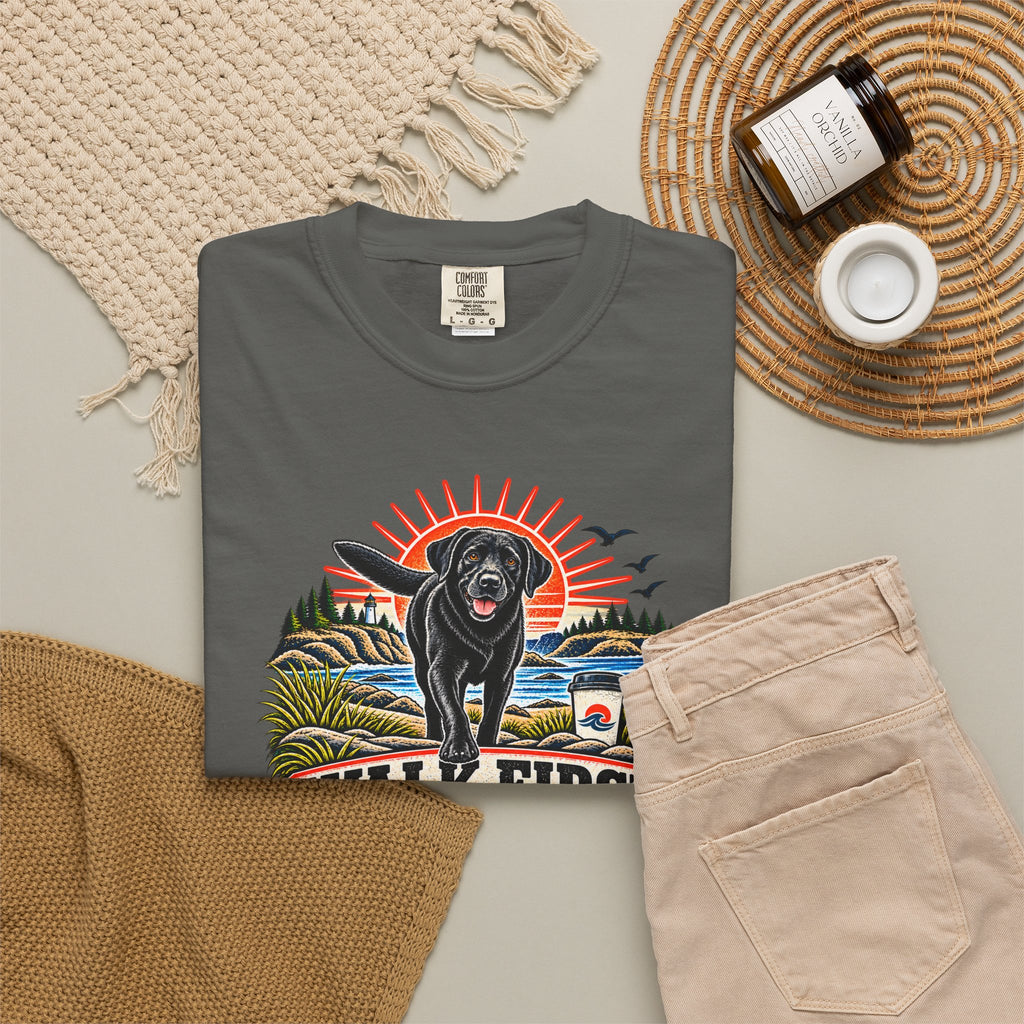 MiSQue Walk First — Coffee After Labrador T-Shirt