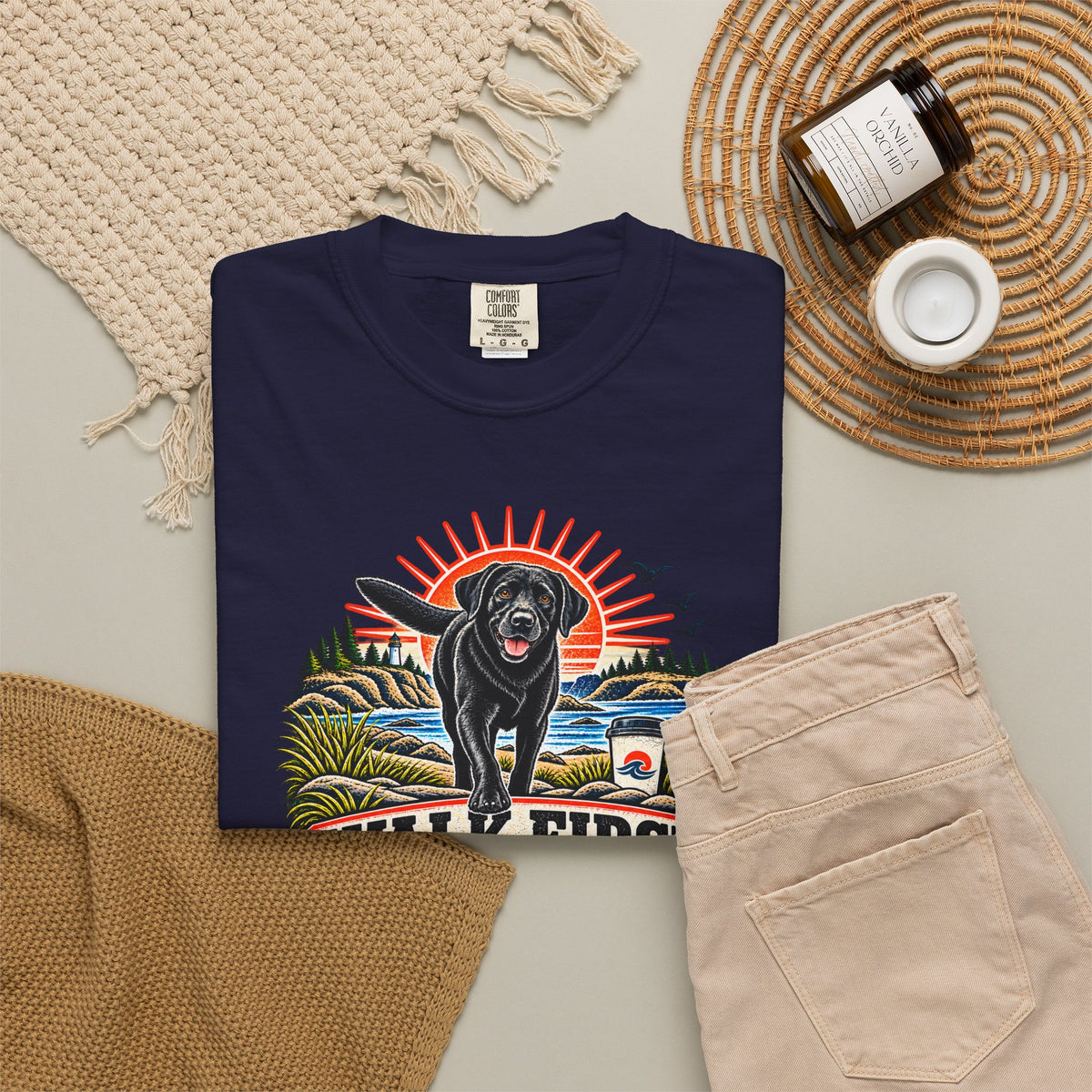 MiSQue Walk First — Coffee After Labrador T-Shirt