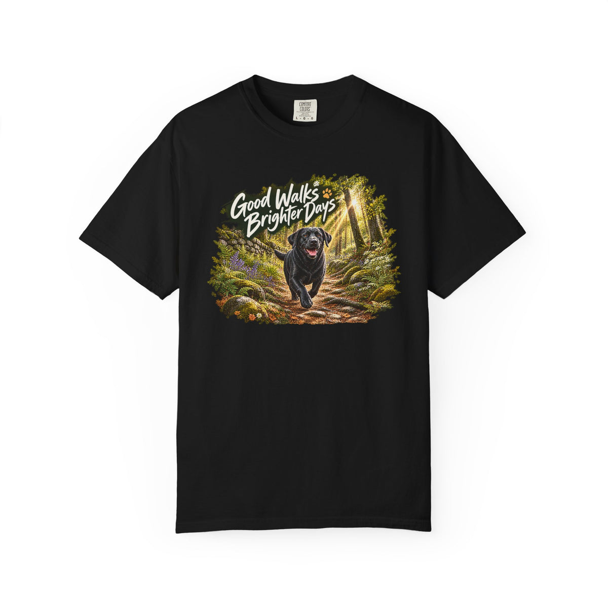 MiSQue Good Walks, Brighter Days | Walk First Labrador T-Shirt