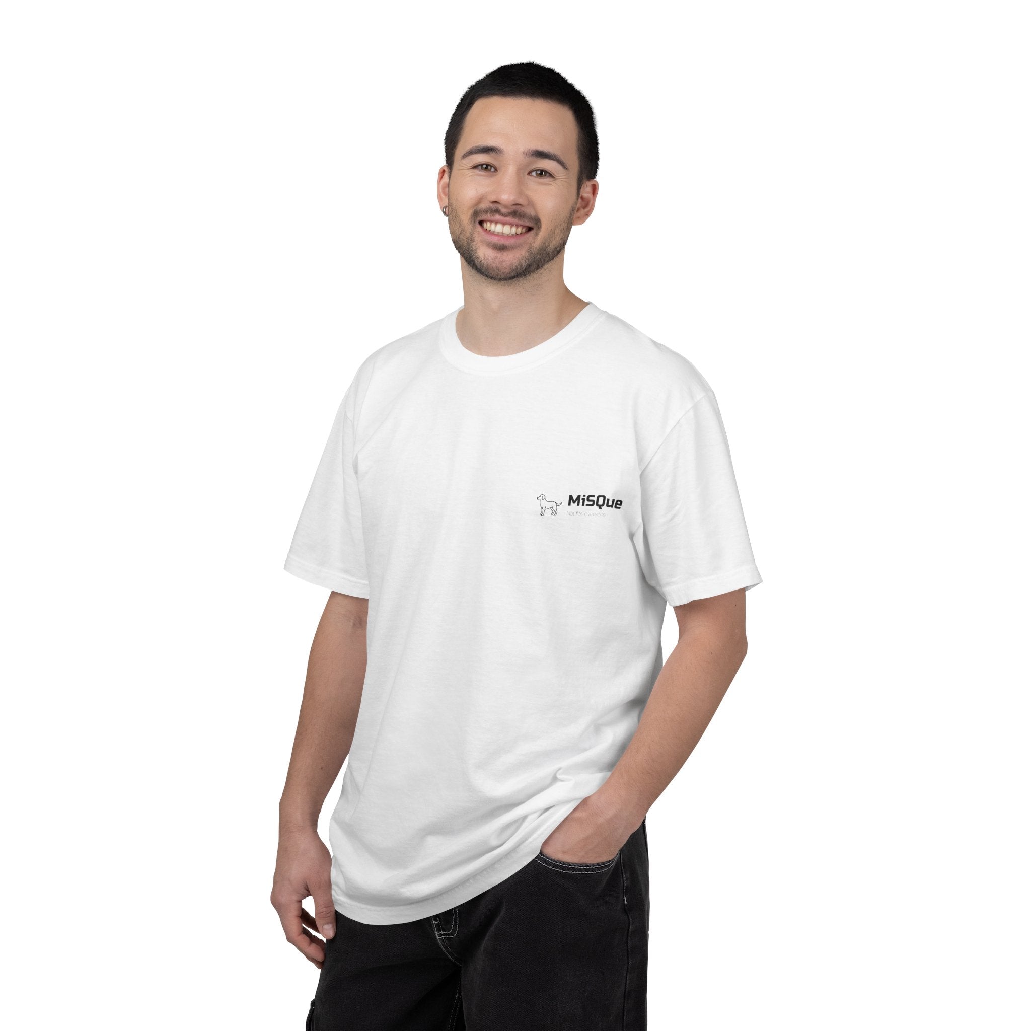 Man wearing MiSQue Mountain Horizon T-shirt