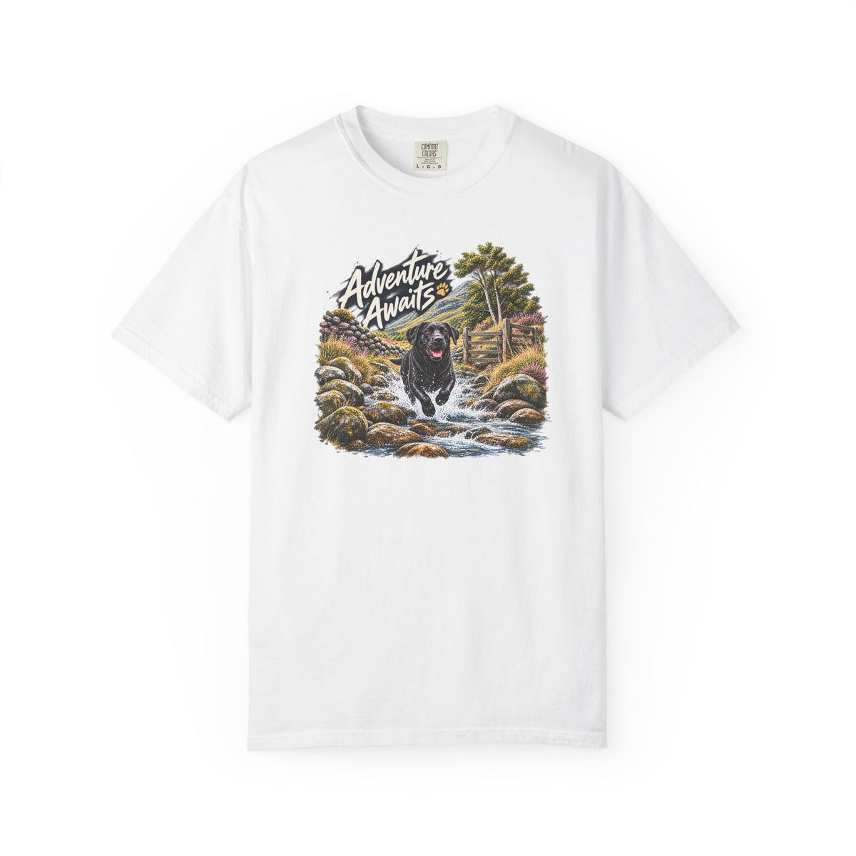 MiSQue Adventure Awaits | Walk First Labrador T-Shirt