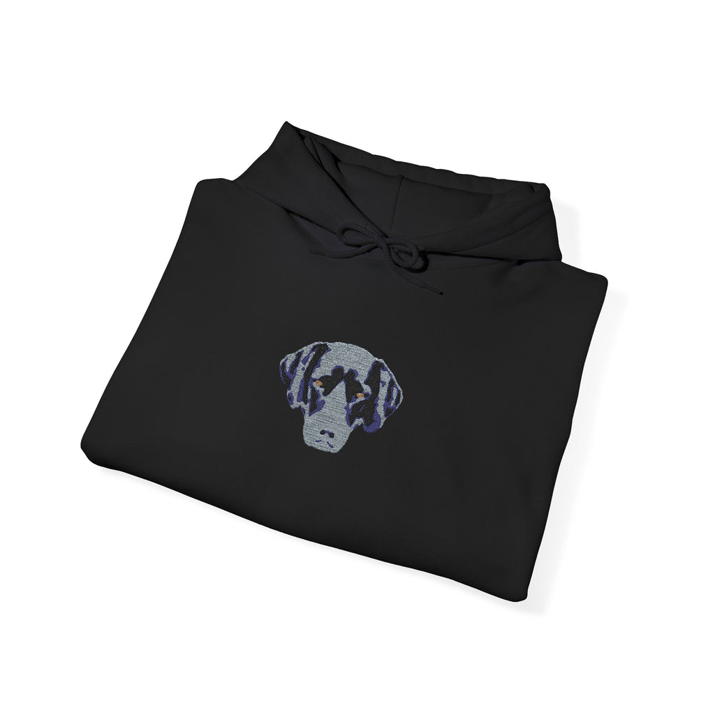 Personalised Embroidered Pet Portrait Hoodie – Dark Colours