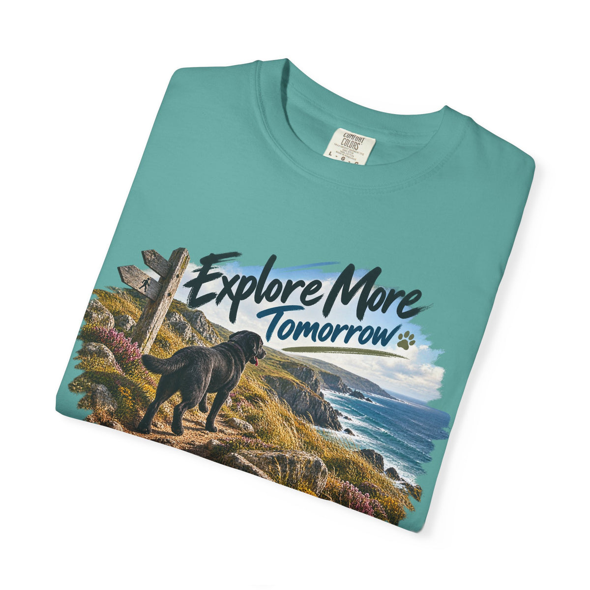 MiSQue Explore More Tomorrow | Walk First Labrador T-Shirt