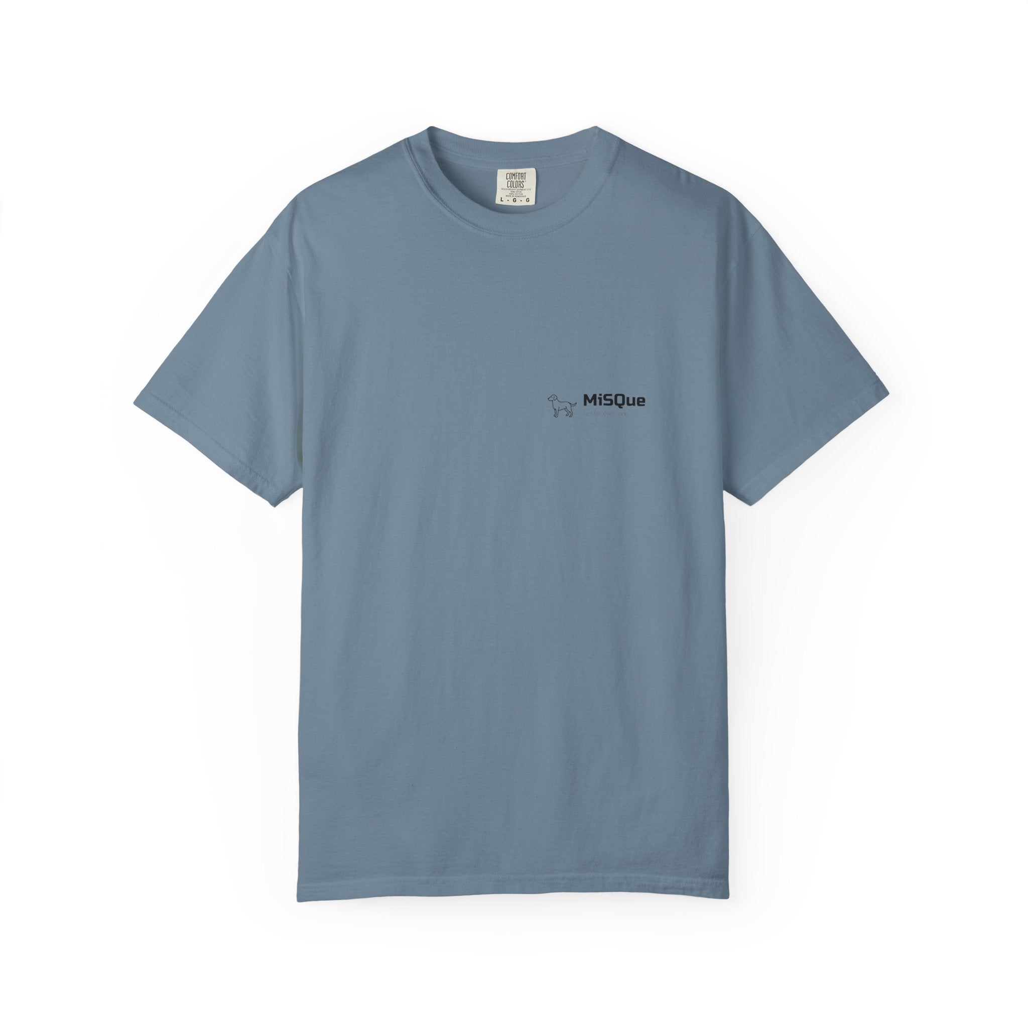 MiSQue The Original Labrador T-Shirt front view with MiSQue chest logo in Bay
