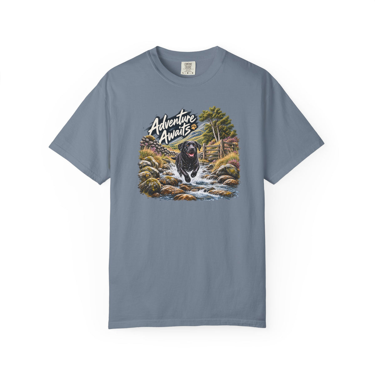 MiSQue Adventure Awaits | Walk First Labrador T-Shirt