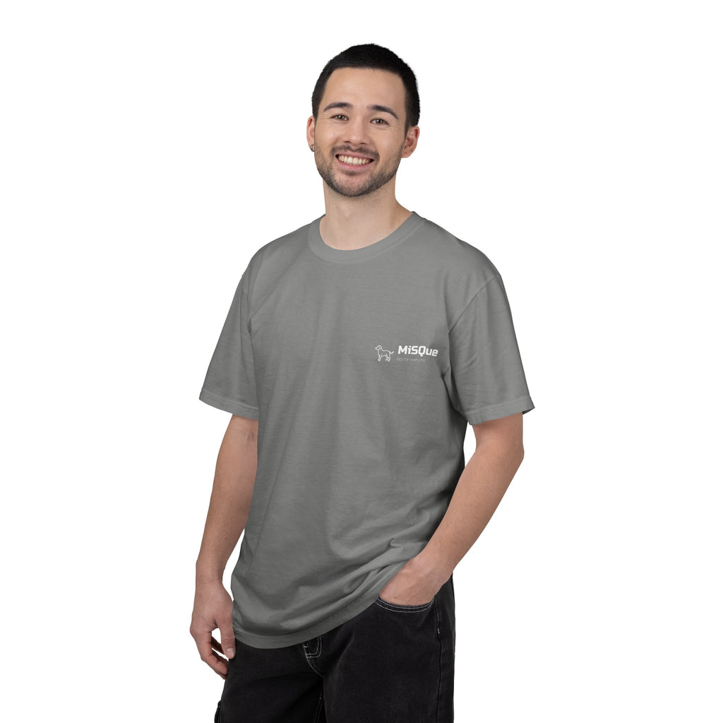 Man wearing MiSQue Open Horizon T-shirt