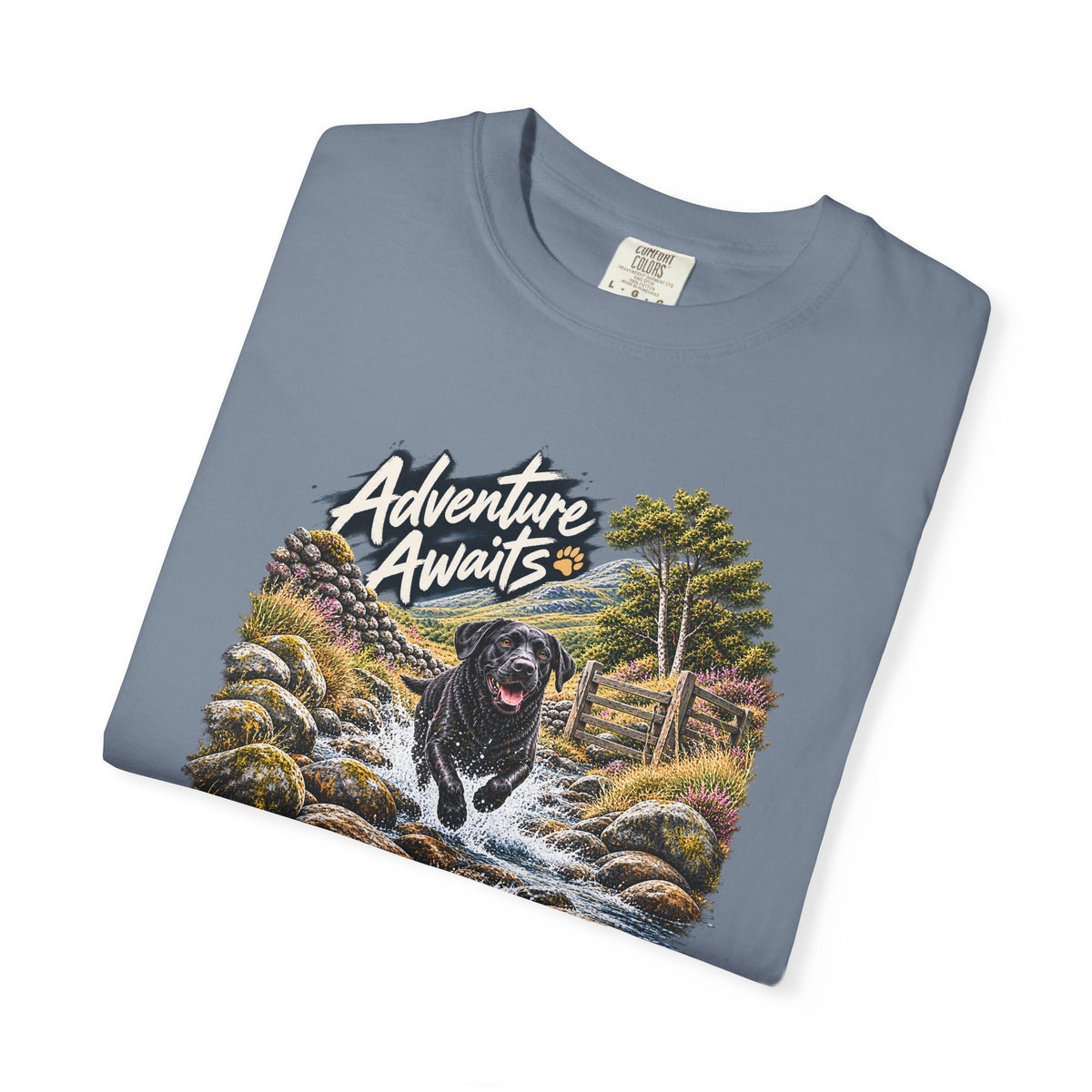 MiSQue Adventure Awaits | Walk First Labrador T-Shirt
