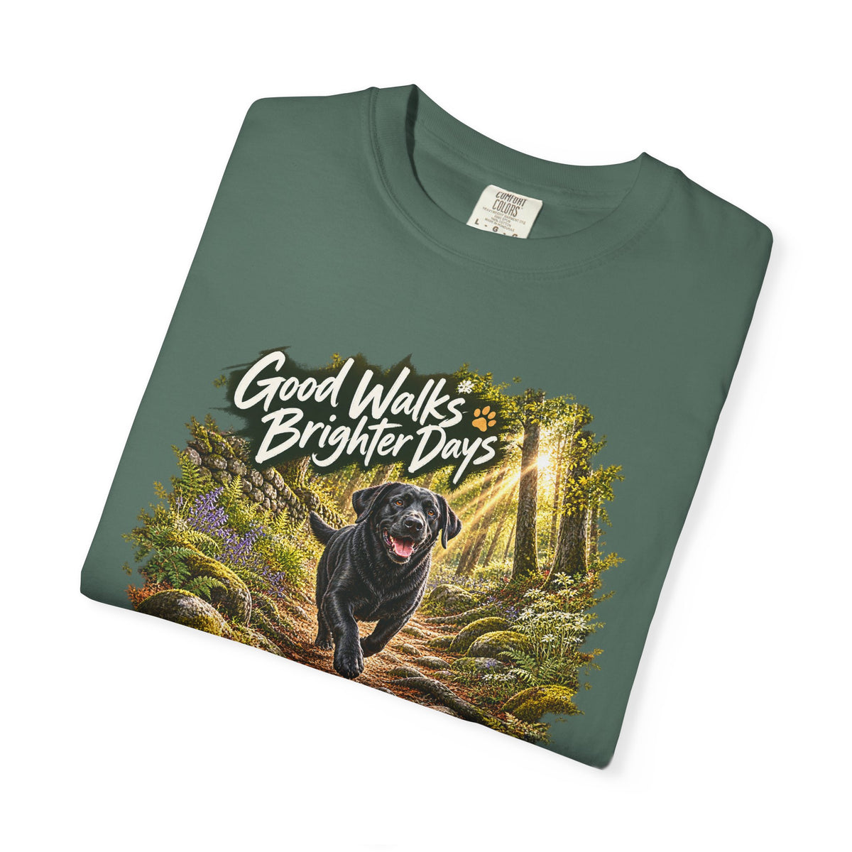 MiSQue Good Walks, Brighter Days | Walk First Labrador T-Shirt