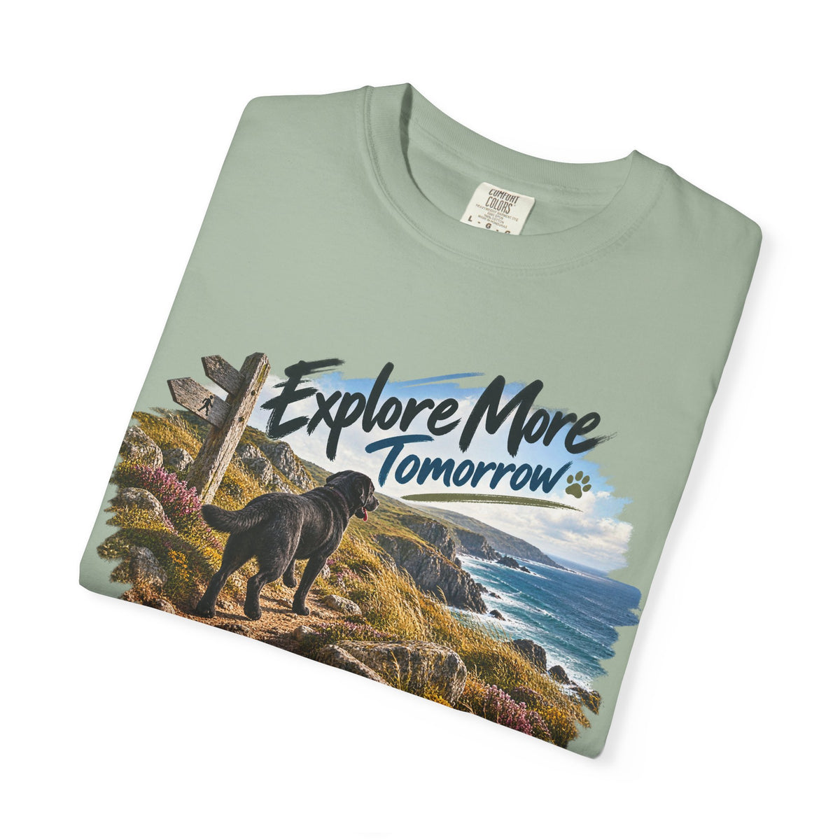 MiSQue Explore More Tomorrow | Walk First Labrador T-Shirt