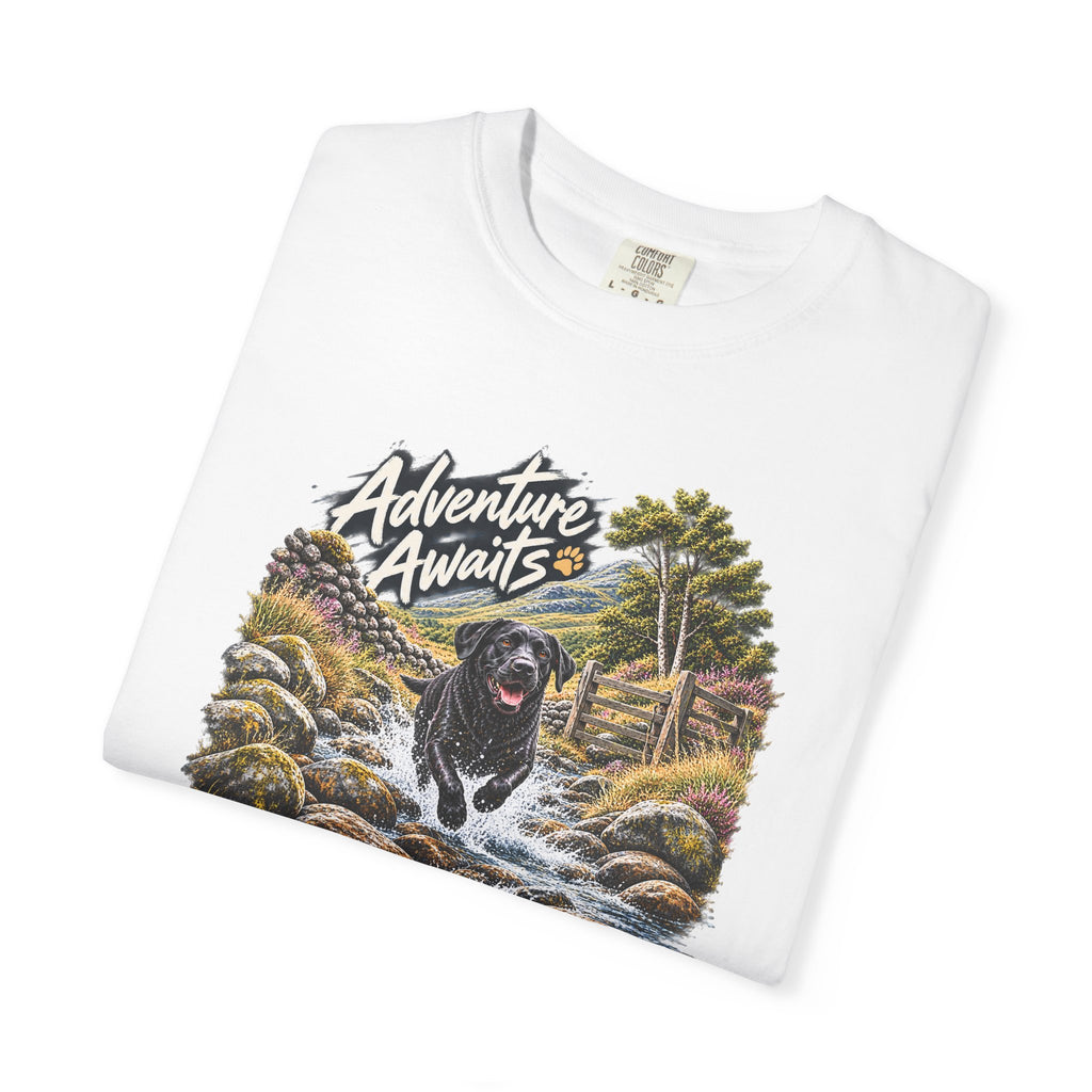 MiSQue Adventure Awaits | Walk First Labrador T-Shirt