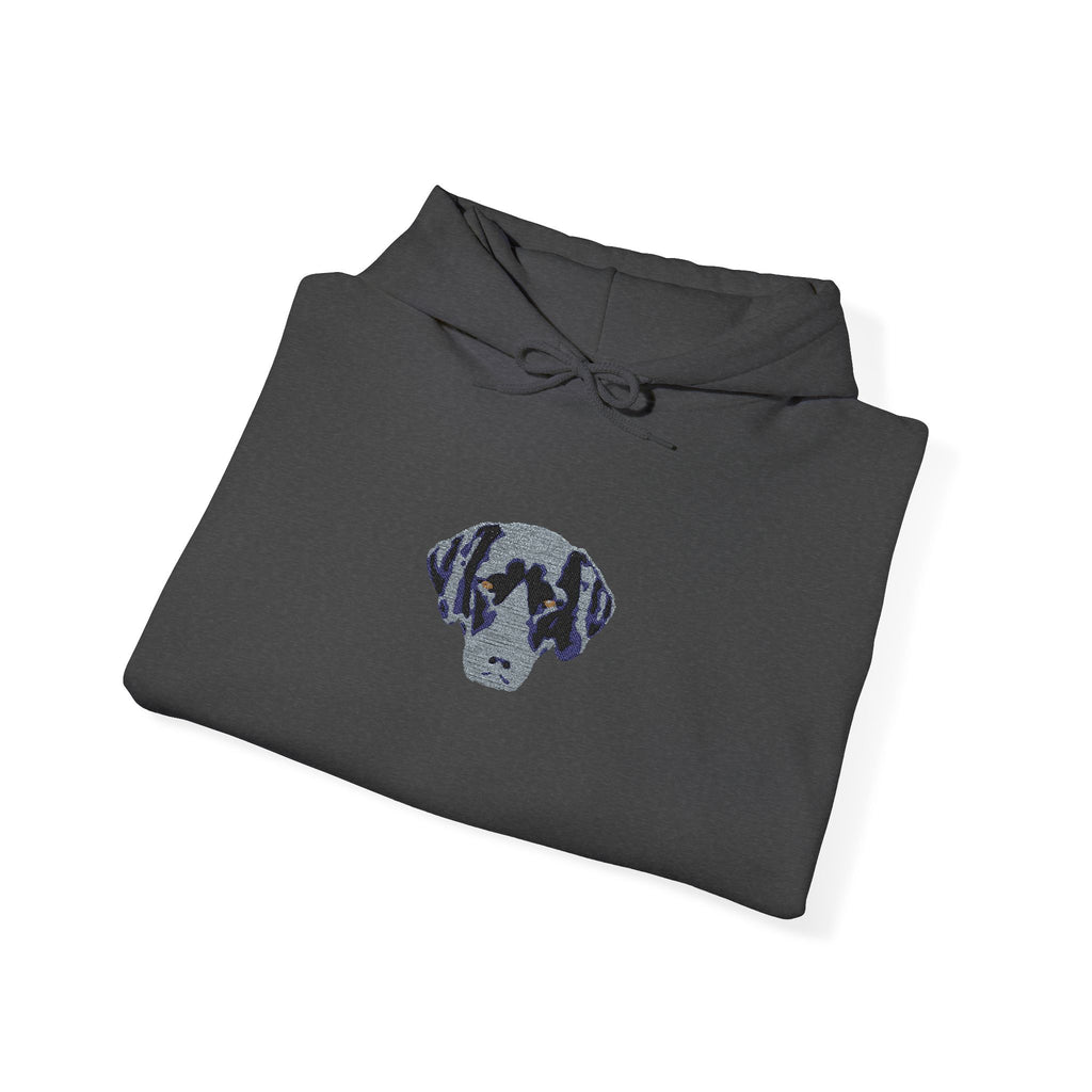 Personalised Embroidered Pet Portrait Hoodie – Dark Colours