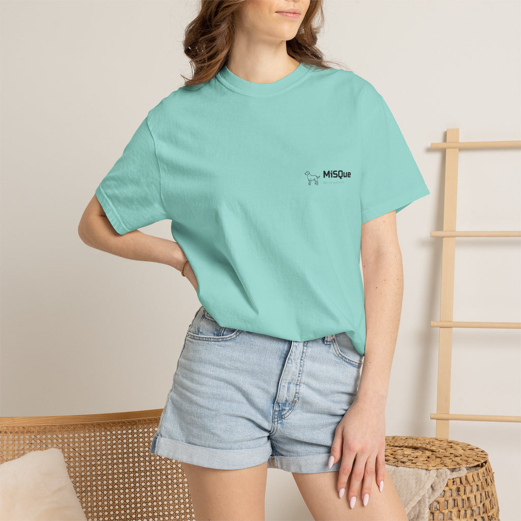 Woman wearing MiSQue The Path T-shirt