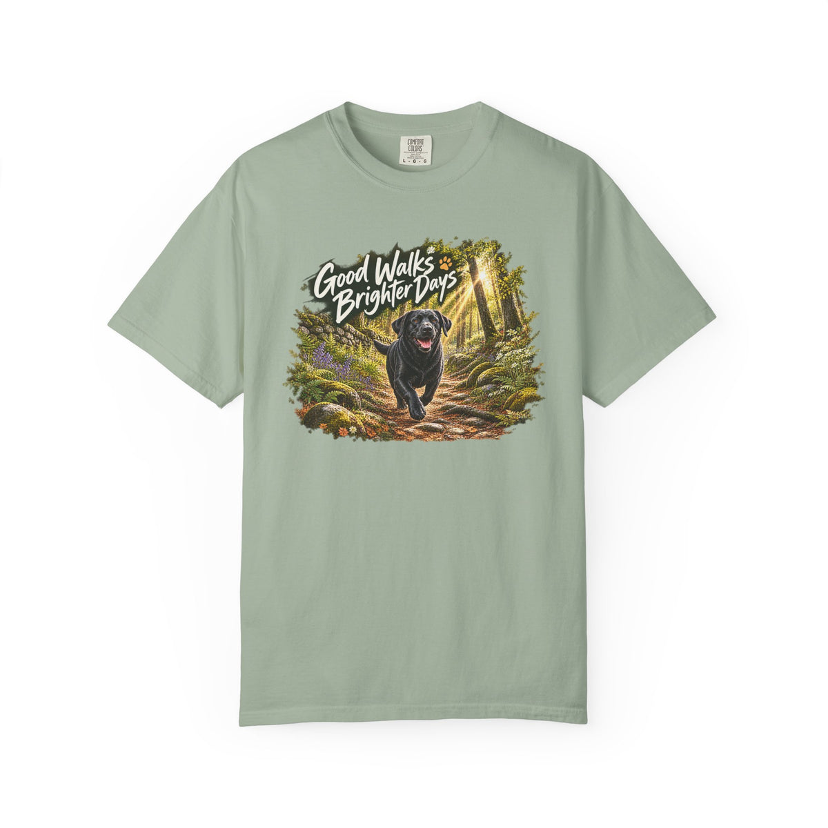 MiSQue Good Walks, Brighter Days | Walk First Labrador T-Shirt