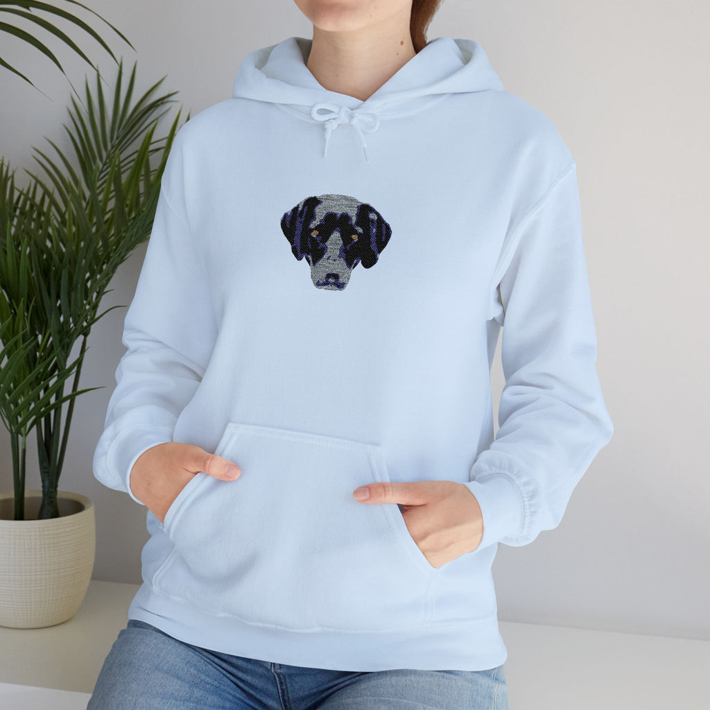 Personalised Embroidered Pet Portrait Hoodie – Light Colours