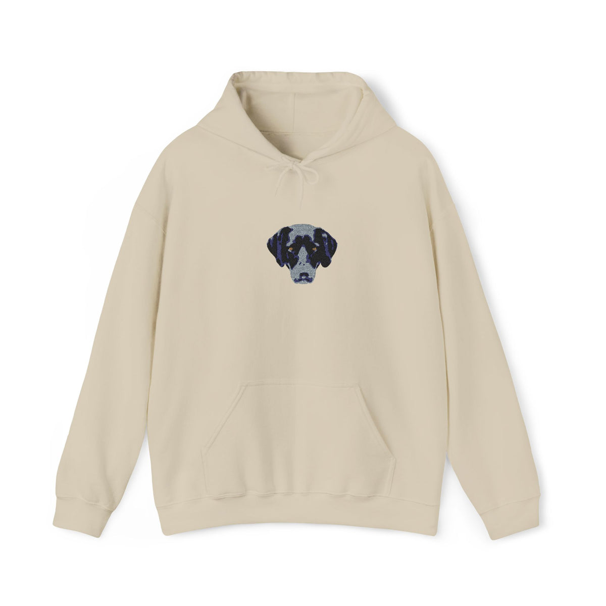 Personalised Embroidered Pet Portrait Hoodie – Light Colours