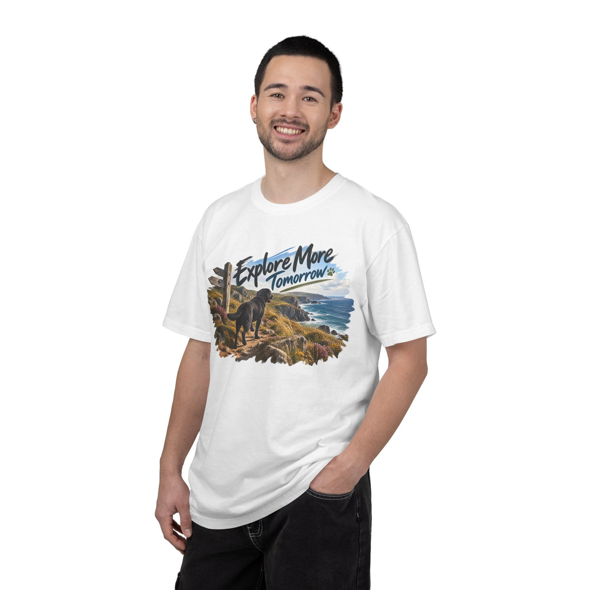 MiSQue Explore More Tomorrow | Walk First Labrador T-Shirt