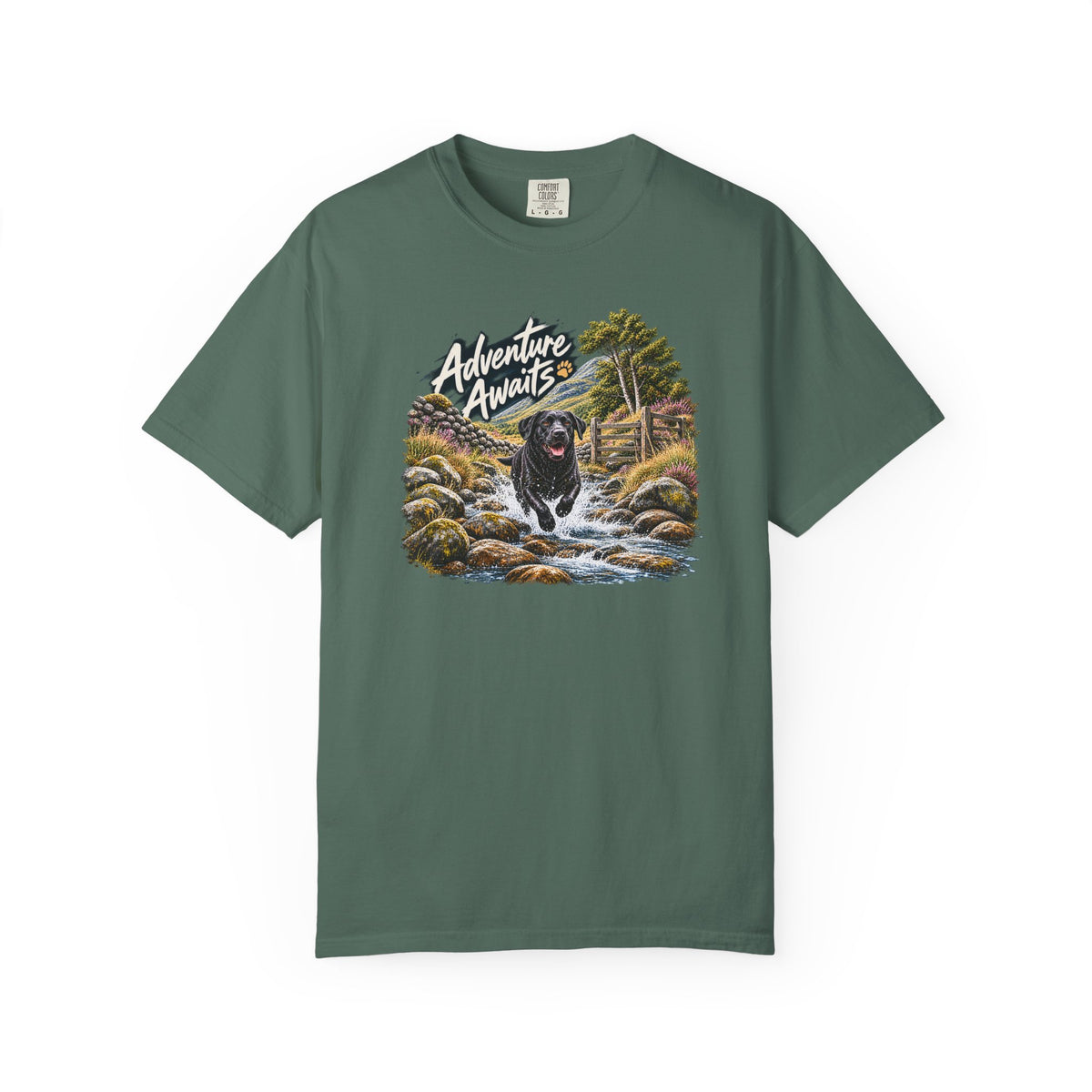 MiSQue Adventure Awaits | Walk First Labrador T-Shirt
