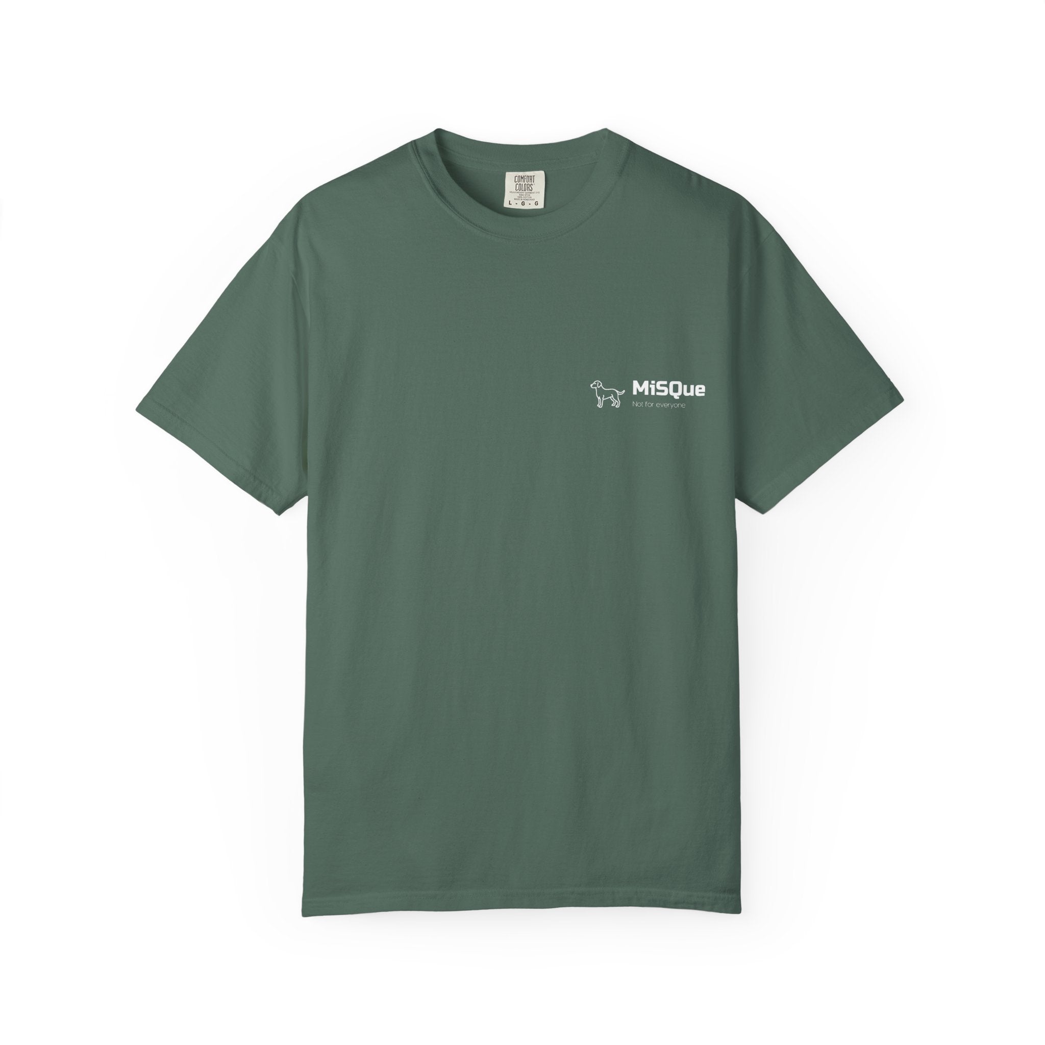 MiSQue The Horizon T-shirt front view in green