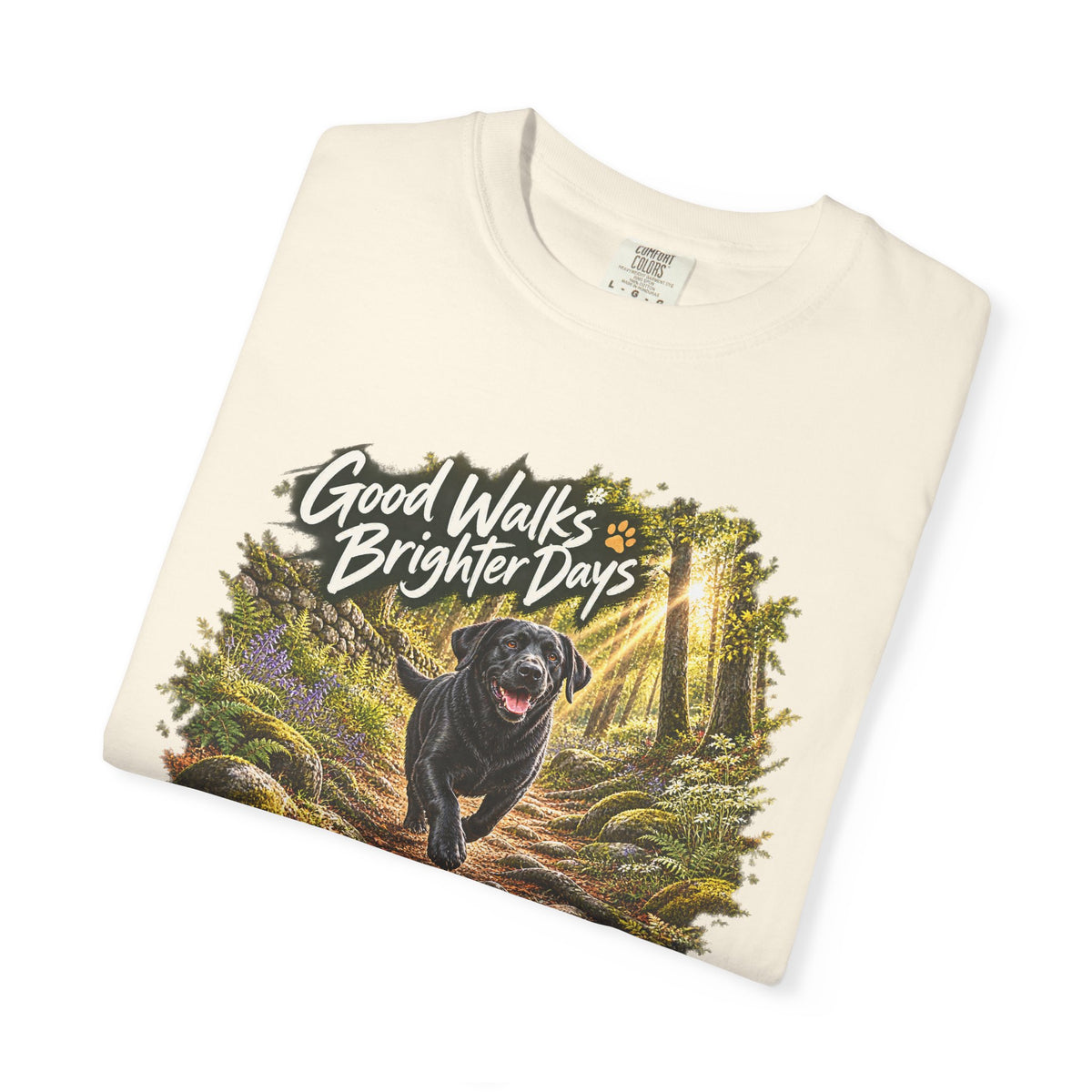 MiSQue Good Walks, Brighter Days | Walk First Labrador T-Shirt