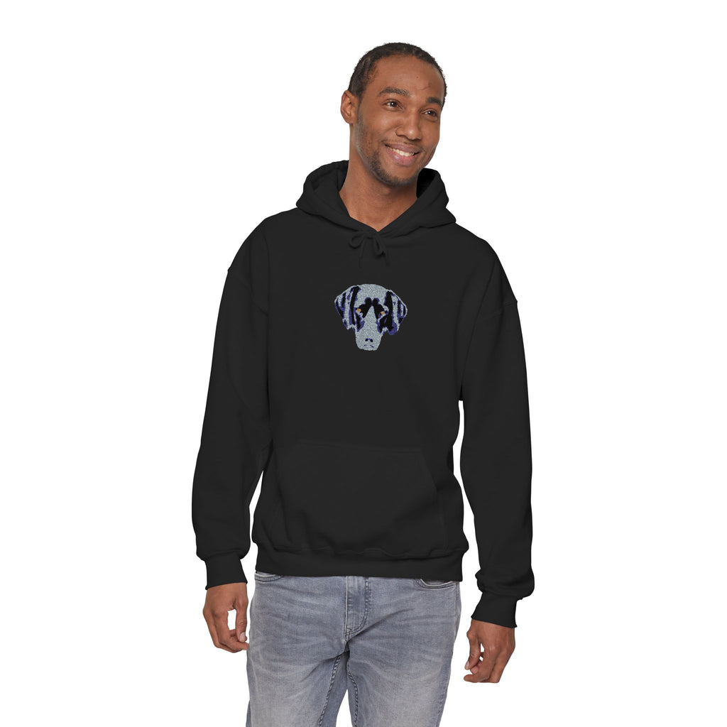 Personalised Embroidered Pet Portrait Hoodie – Dark Colours