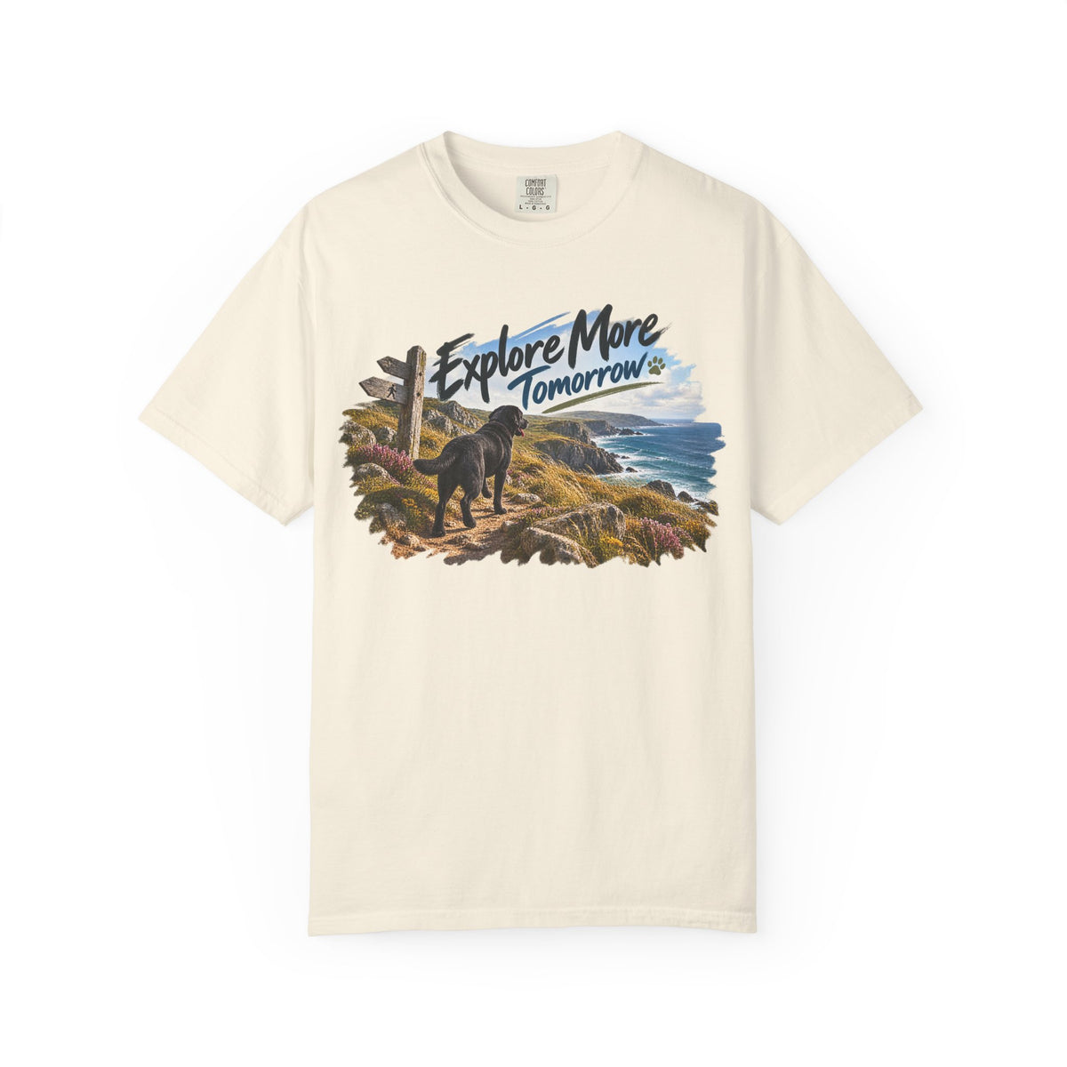 MiSQue Explore More Tomorrow | Walk First Labrador T-Shirt