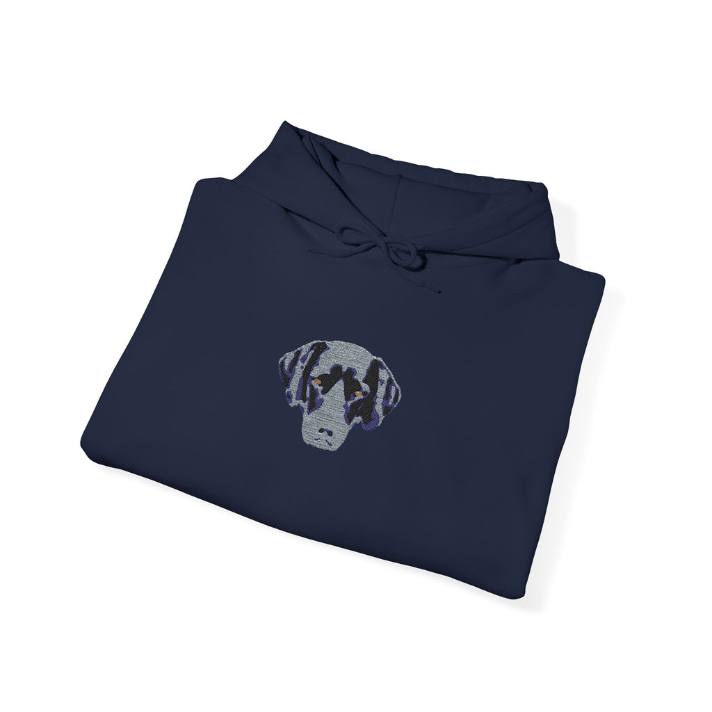 Personalised Embroidered Pet Portrait Hoodie – Dark Colours