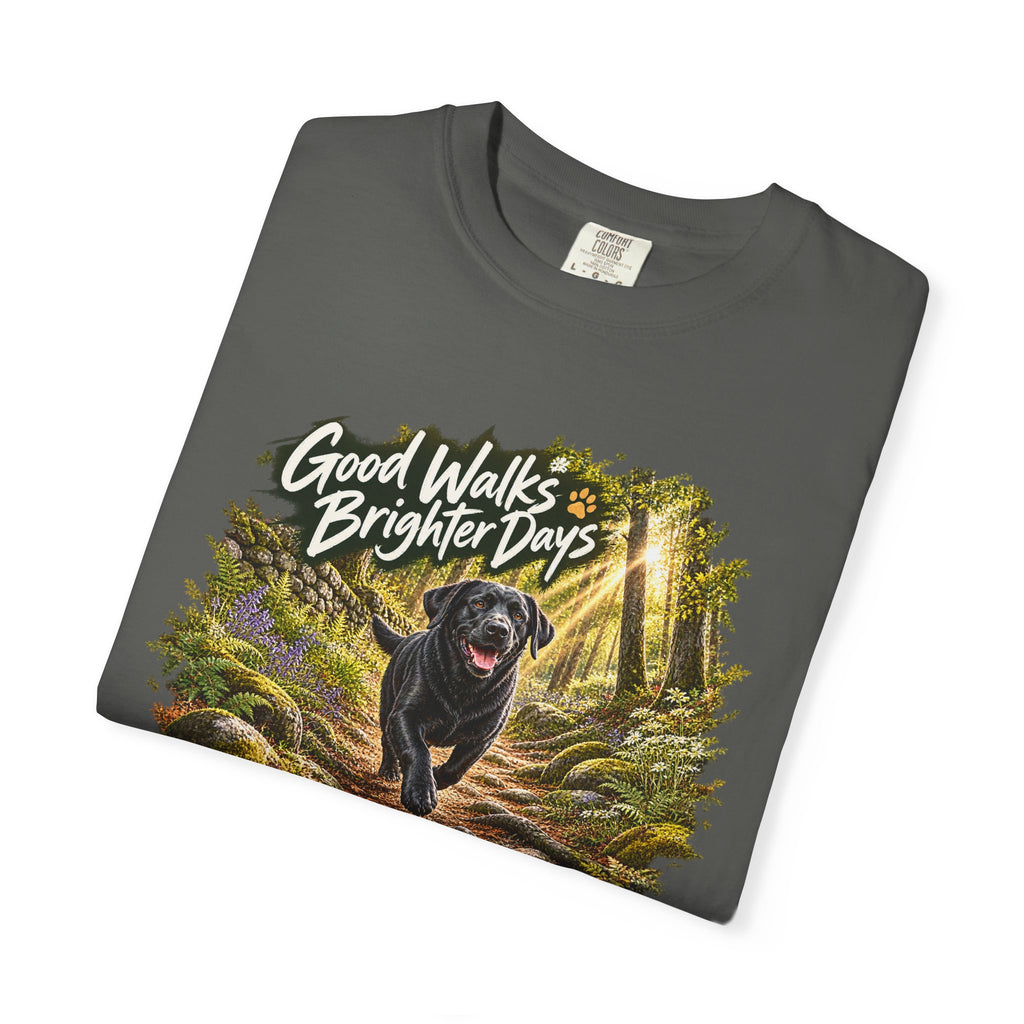 MiSQue Good Walks, Brighter Days | Walk First Labrador T-Shirt