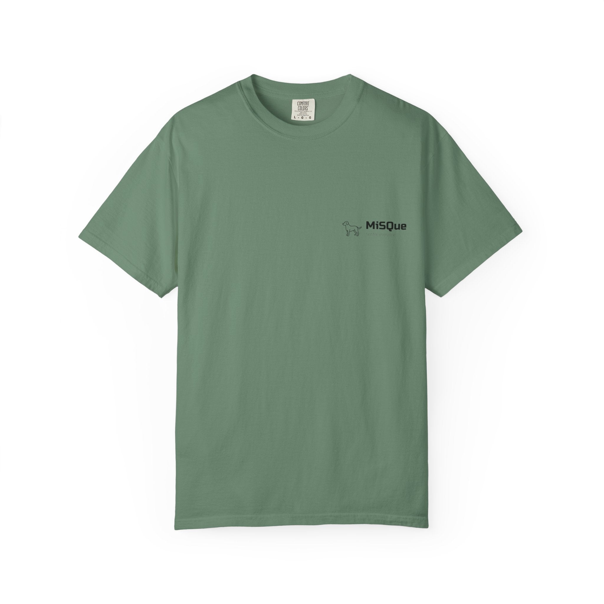 MiSQue The Camp T-shirt front view in dark green