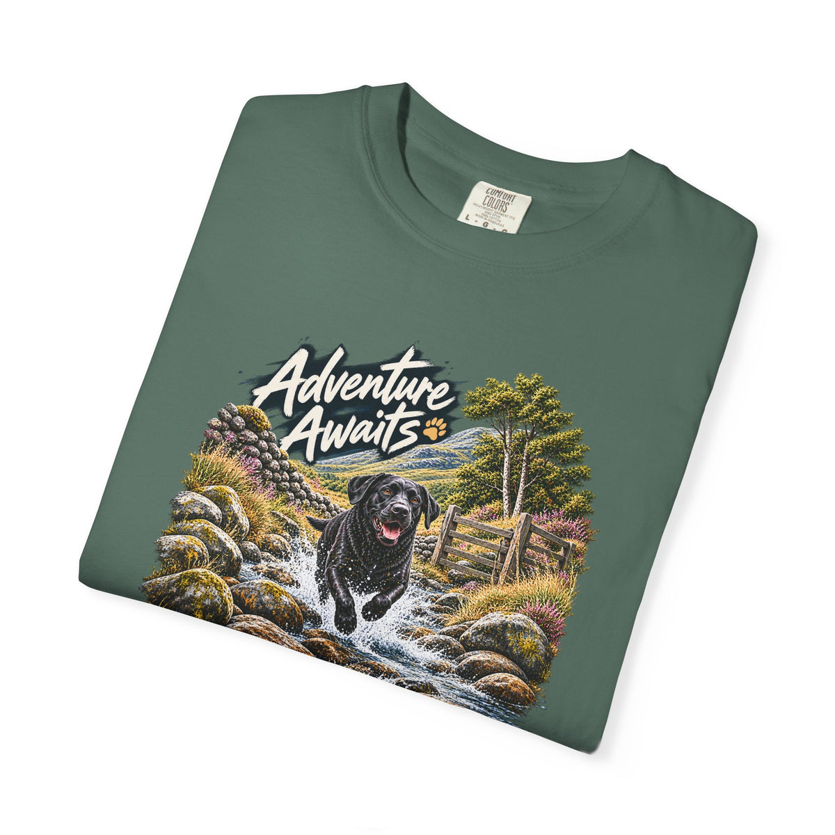 MiSQue Adventure Awaits | Walk First Labrador T-Shirt