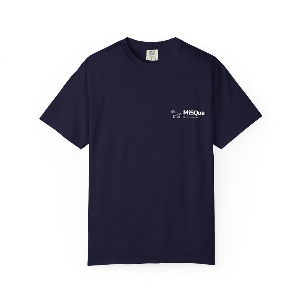 MiSQue Coastal Walk T-shirt front view in navy