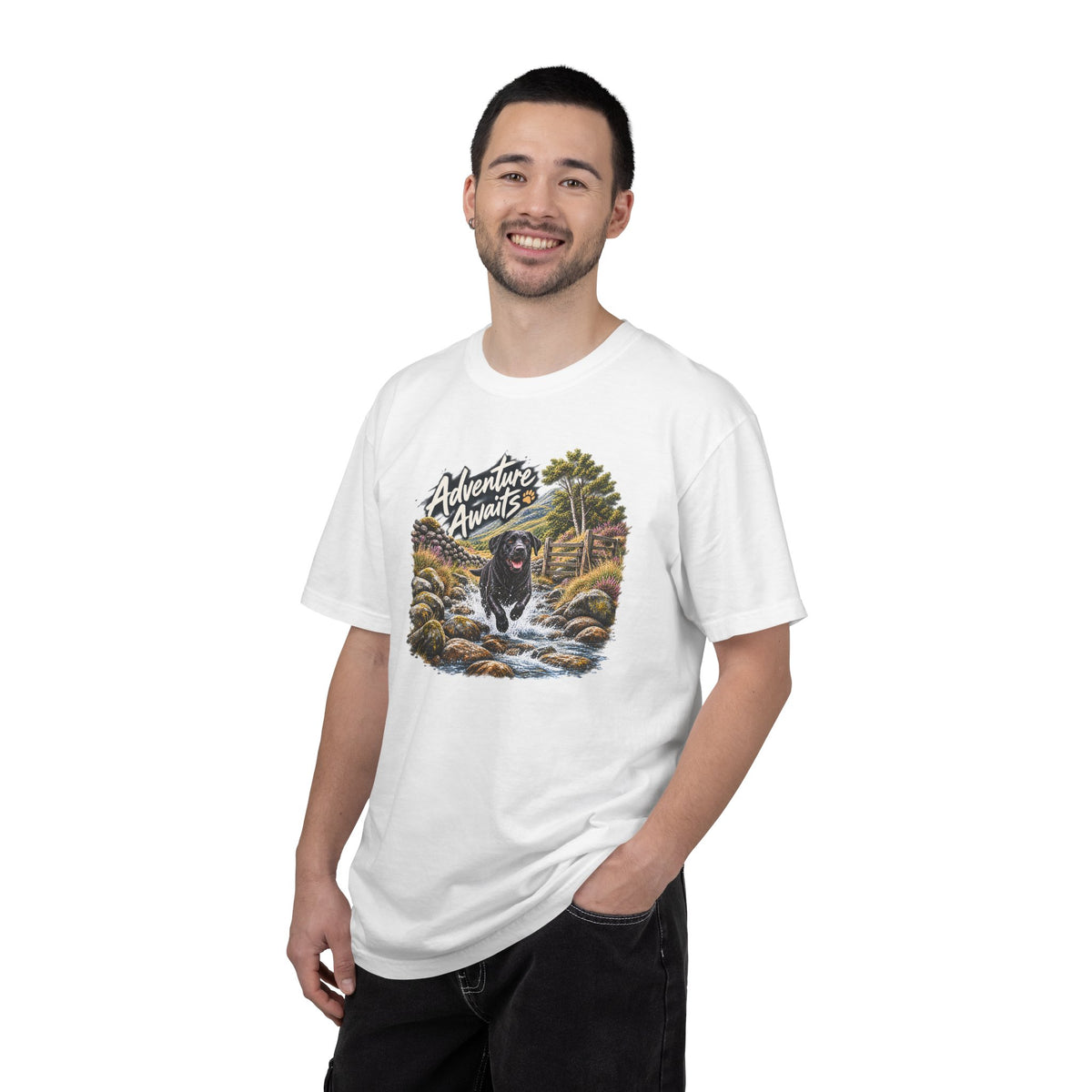 MiSQue Adventure Awaits | Walk First Labrador T-Shirt