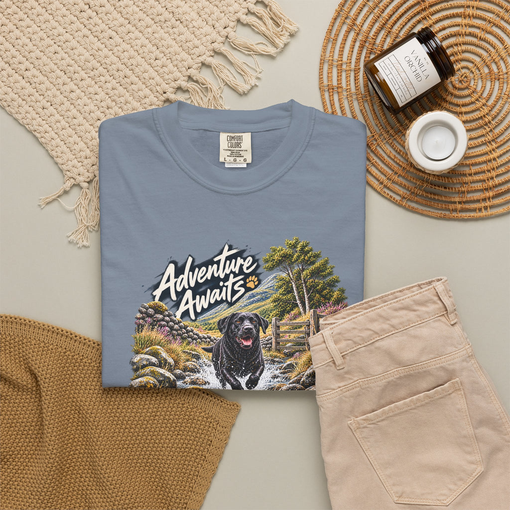 MiSQue Adventure Awaits | Walk First Labrador T-Shirt