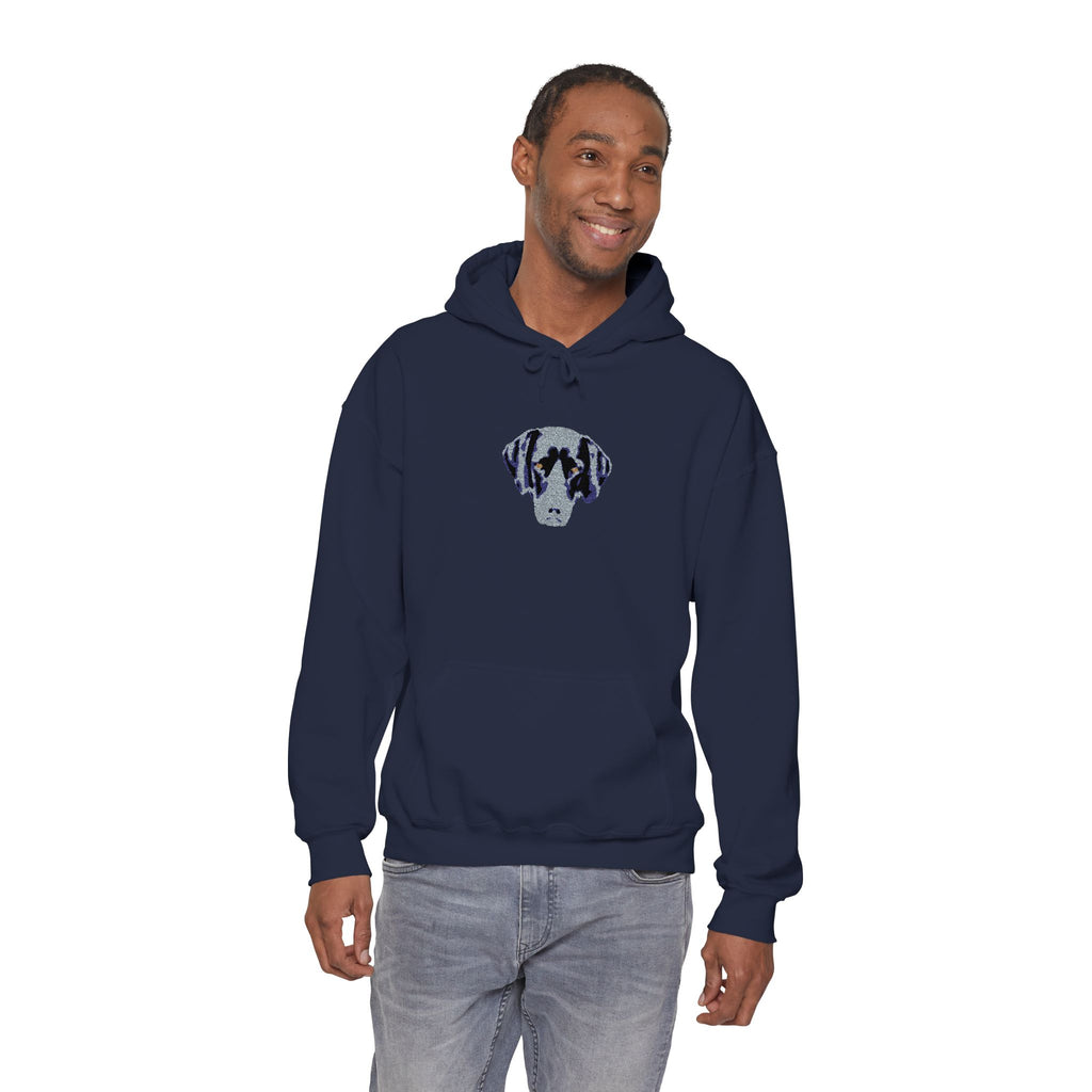 Personalised Embroidered Pet Portrait Hoodie – Dark Colours