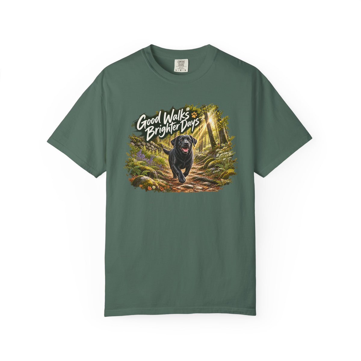 MiSQue Good Walks, Brighter Days | Walk First Labrador T-Shirt