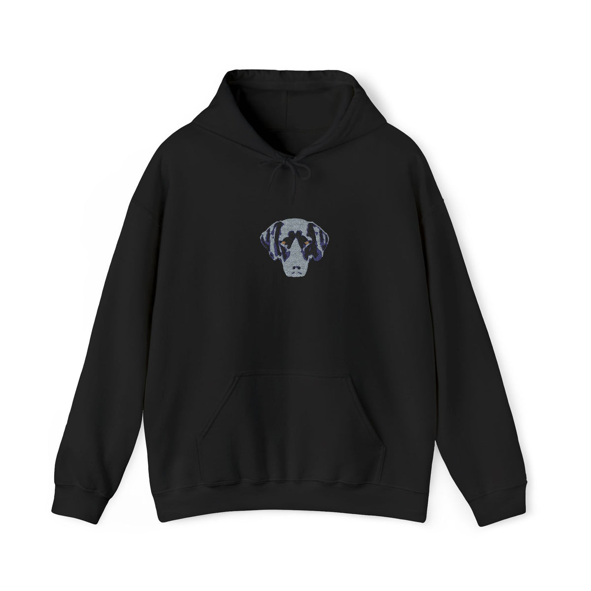 Personalised Embroidered Pet Portrait Hoodie – Dark Colours