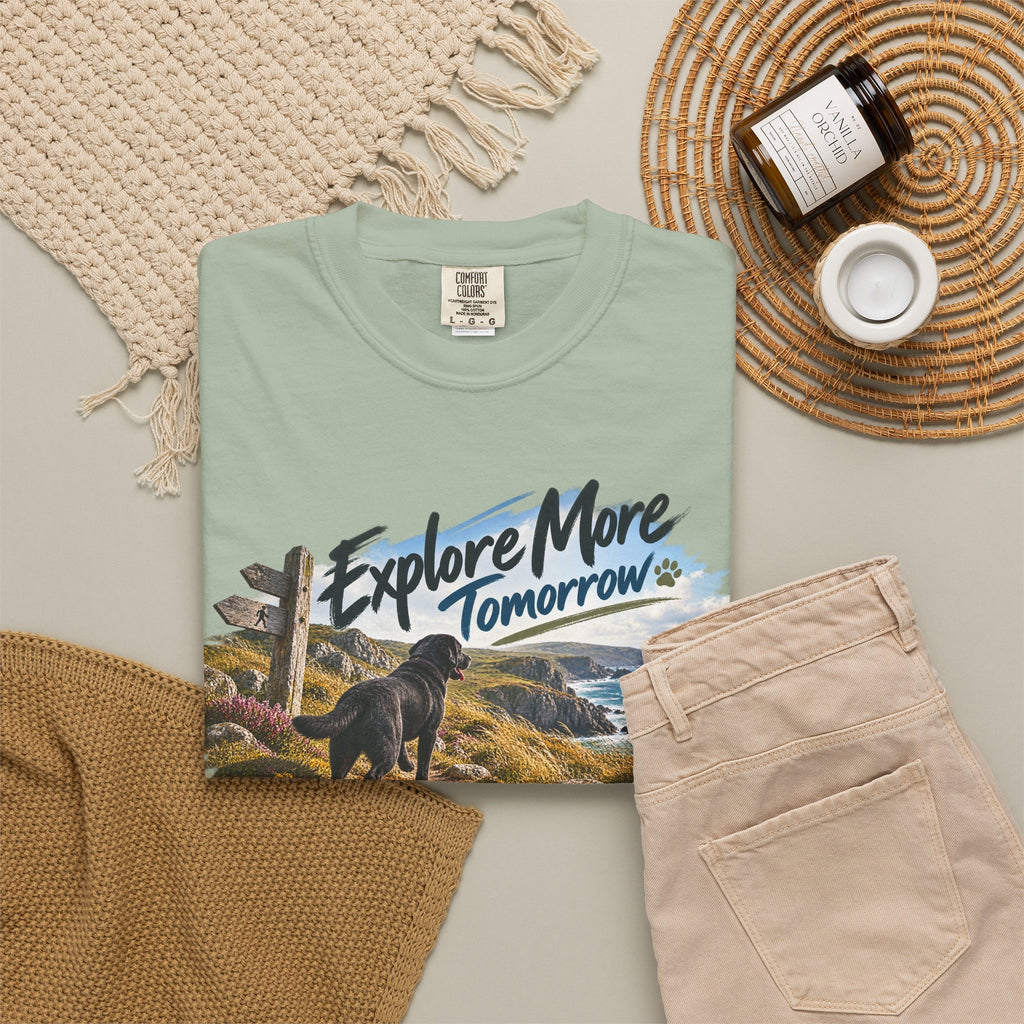 MiSQue Explore More Tomorrow | Walk First Labrador T-Shirt