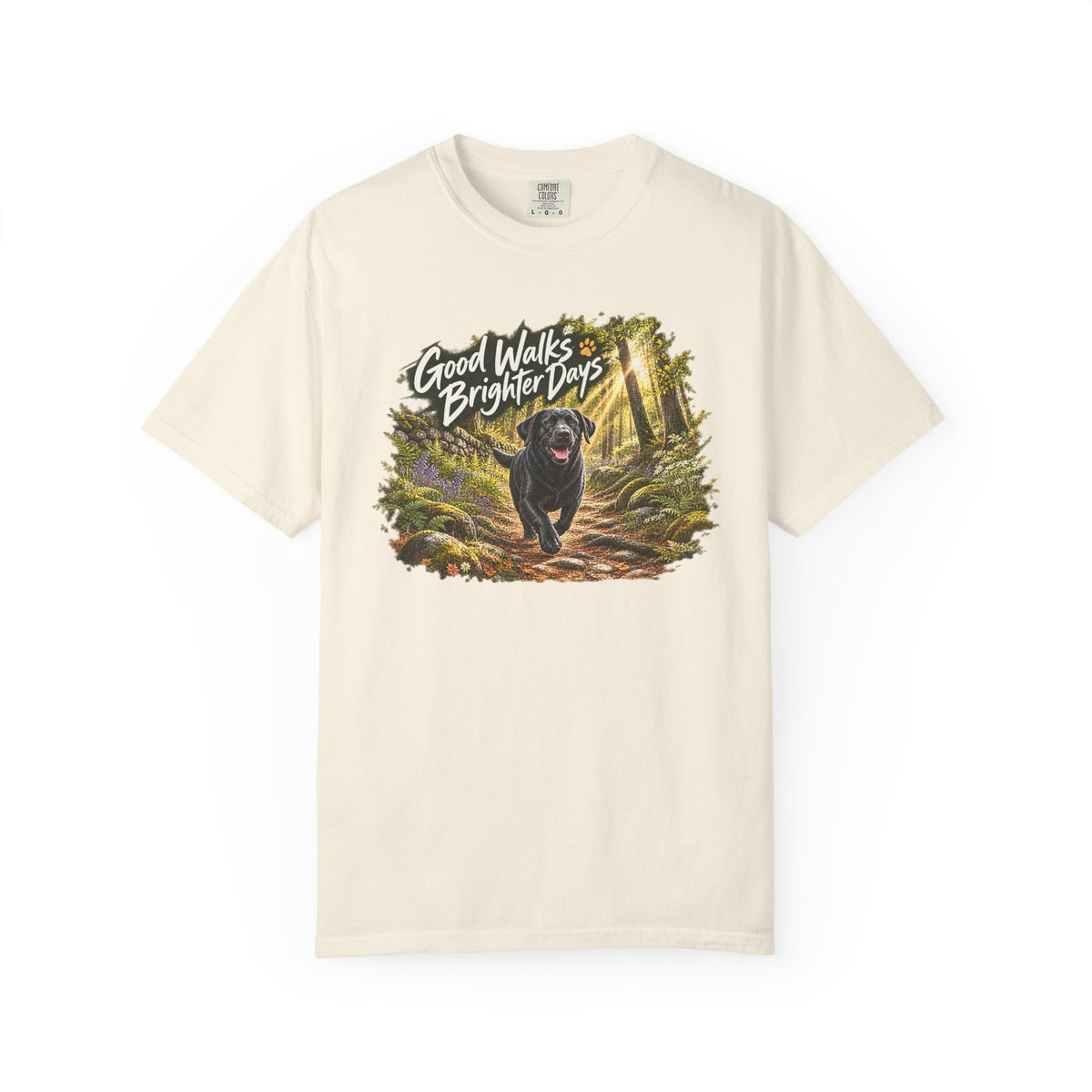 MiSQue Good Walks, Brighter Days | Walk First Labrador T-Shirt