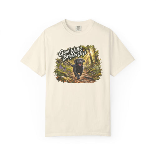 MiSQue Good Walks, Brighter Days | Walk First Labrador T-Shirt