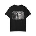 MiSQue Coastal Walk Labrador T-shirt with man and dog coastal artwork