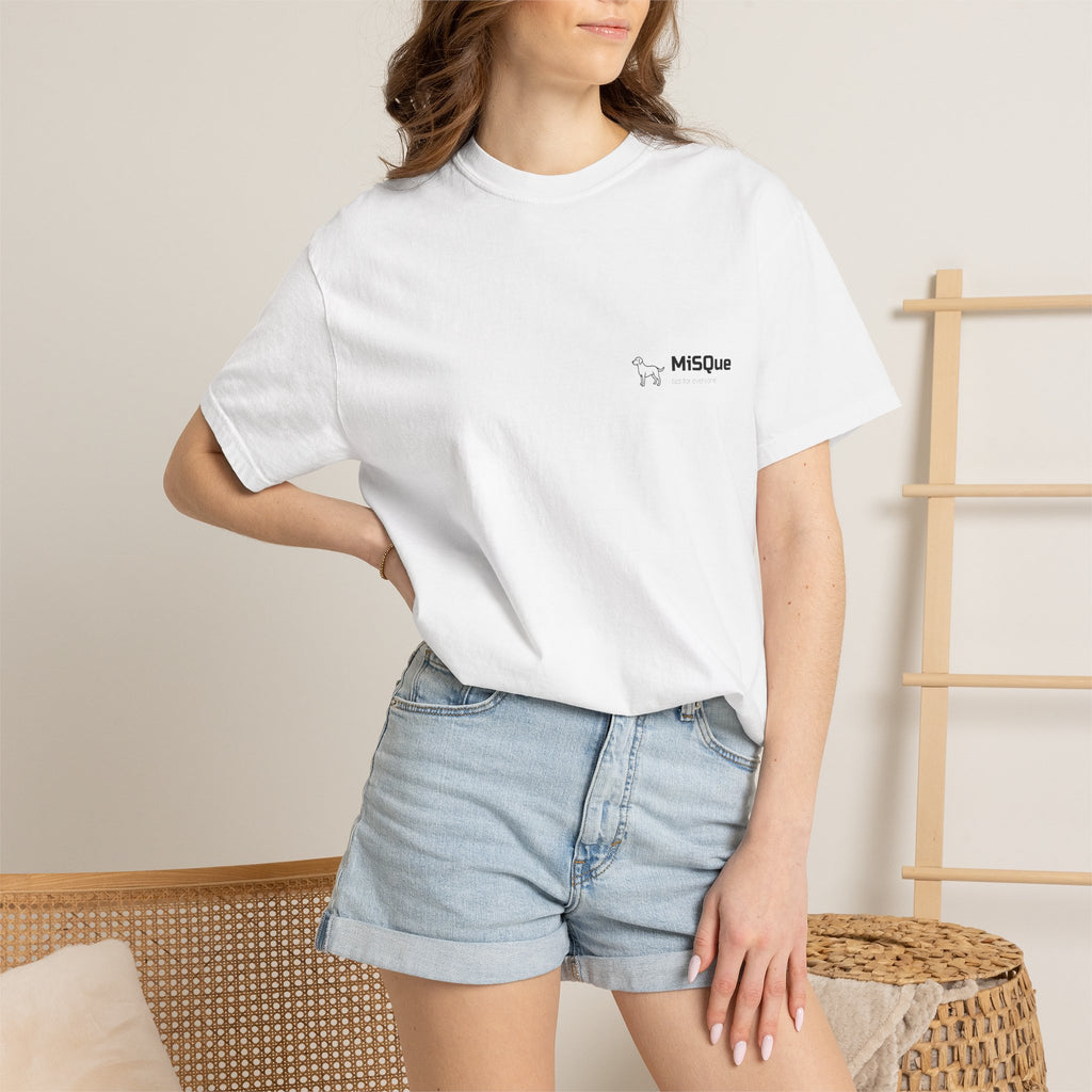Woman wearing MiSQue The Trail T-shirt in white