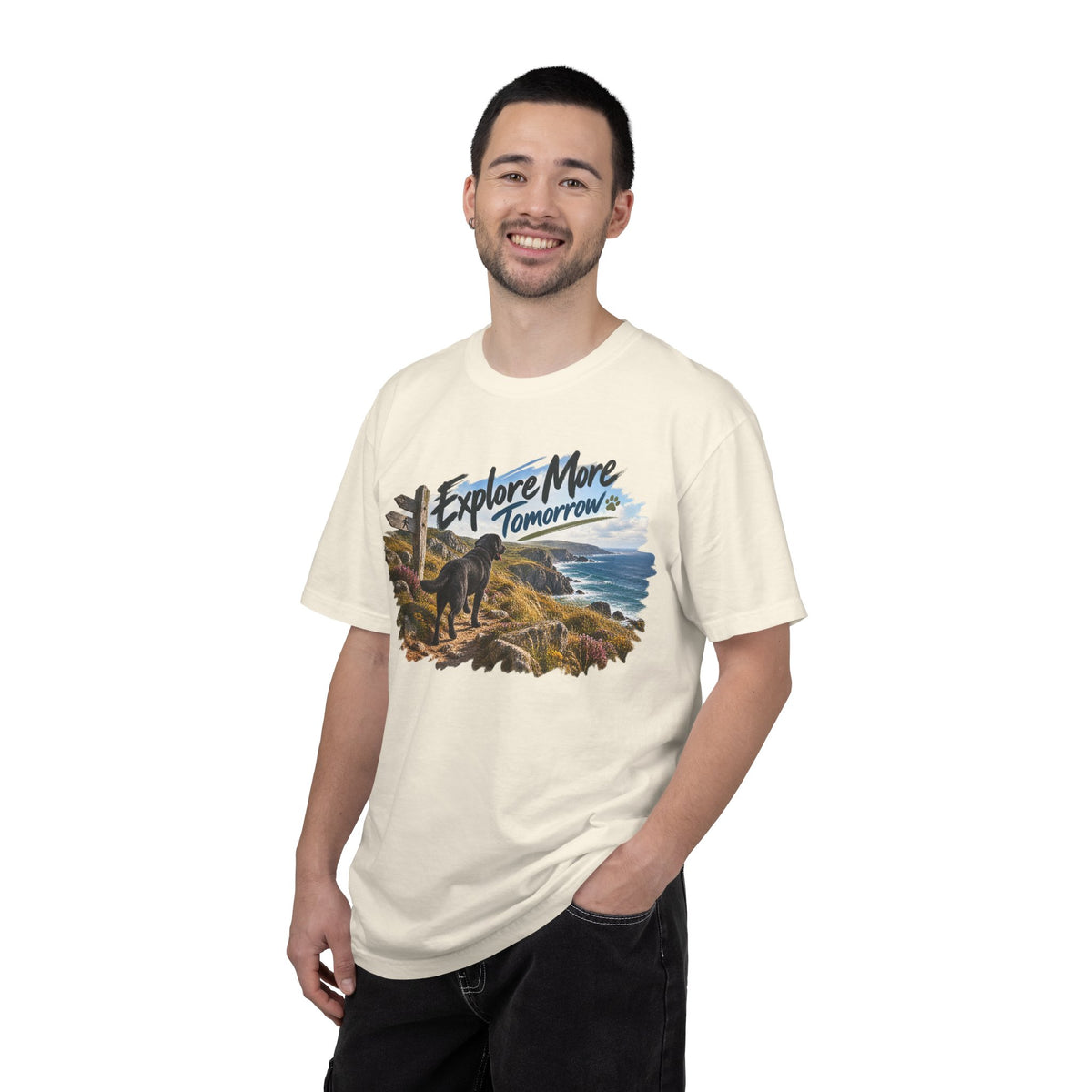 MiSQue Explore More Tomorrow | Walk First Labrador T-Shirt