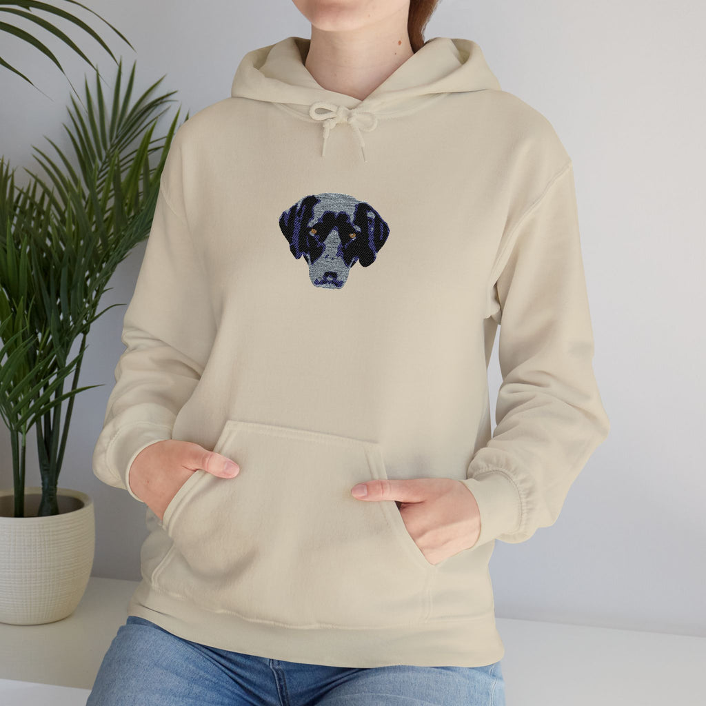 Personalised Embroidered Pet Portrait Hoodie – Light Colours