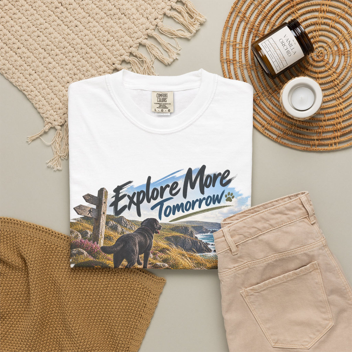 MiSQue Explore More Tomorrow | Walk First Labrador T-Shirt