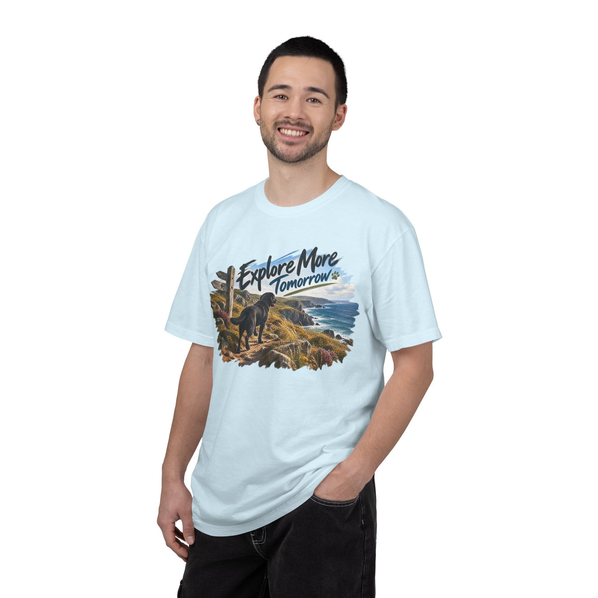 MiSQue Explore More Tomorrow | Walk First Labrador T-Shirt