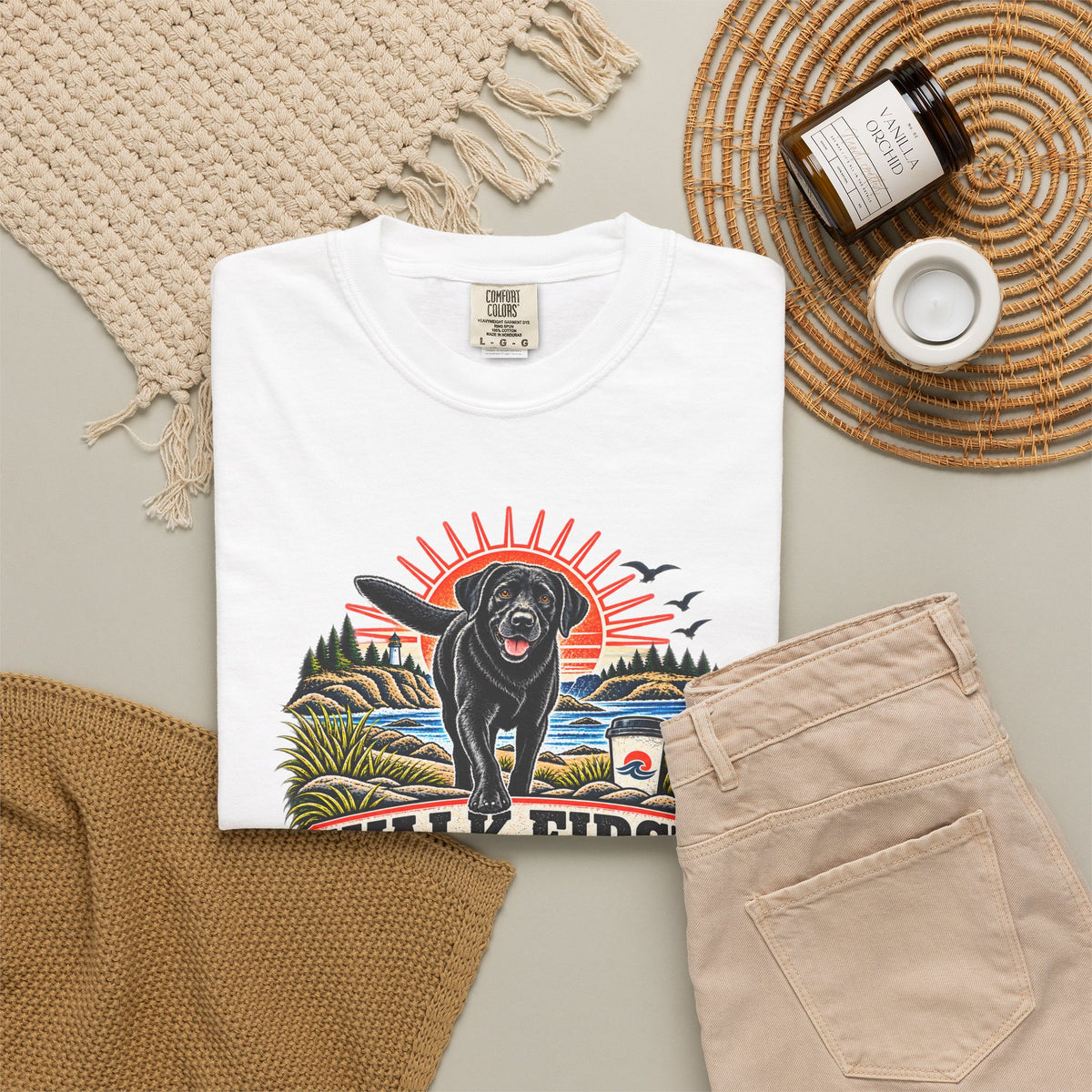 MiSQue Walk First — Coffee After Labrador T-Shirt