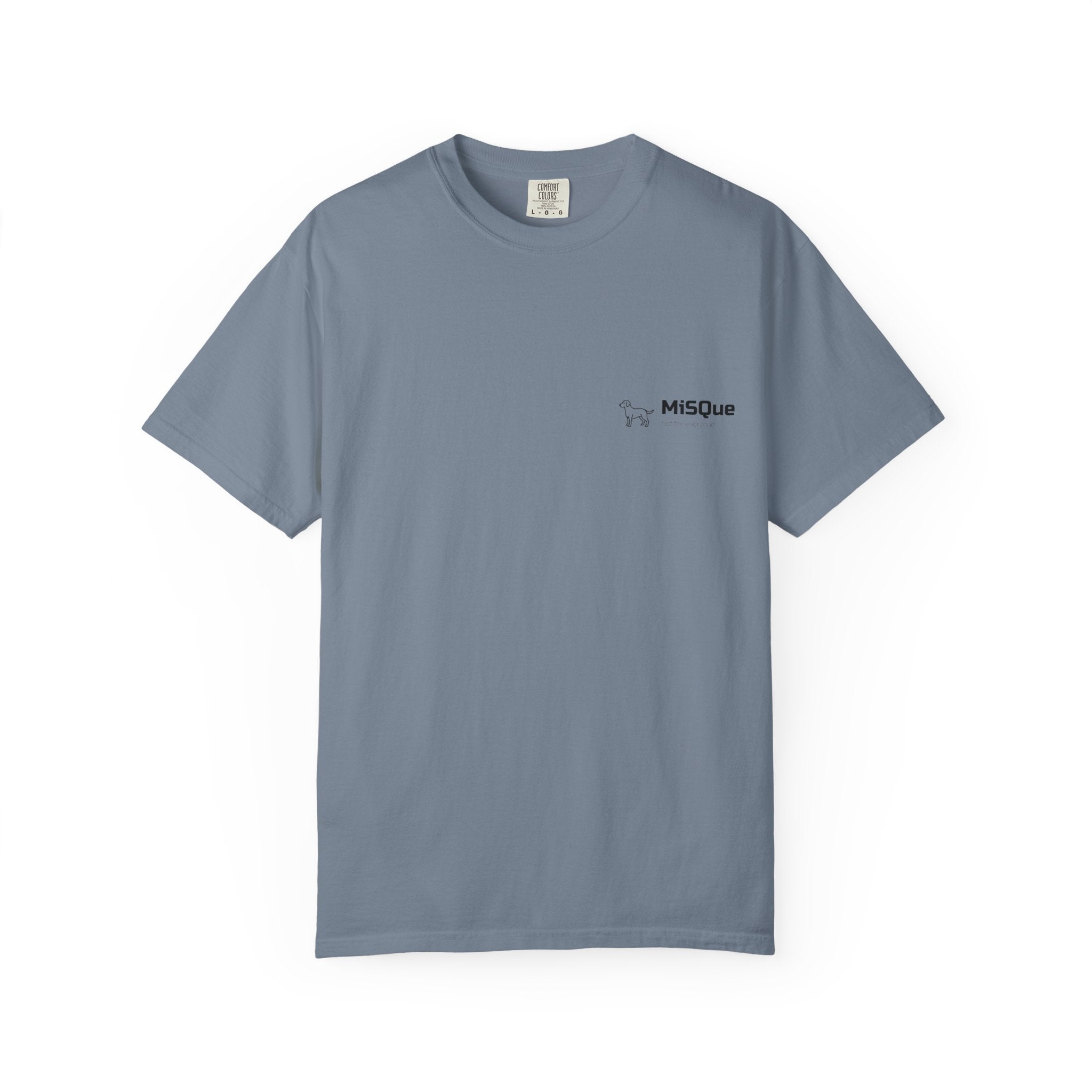 MiSQue The Wanderer T-shirt front view in blue