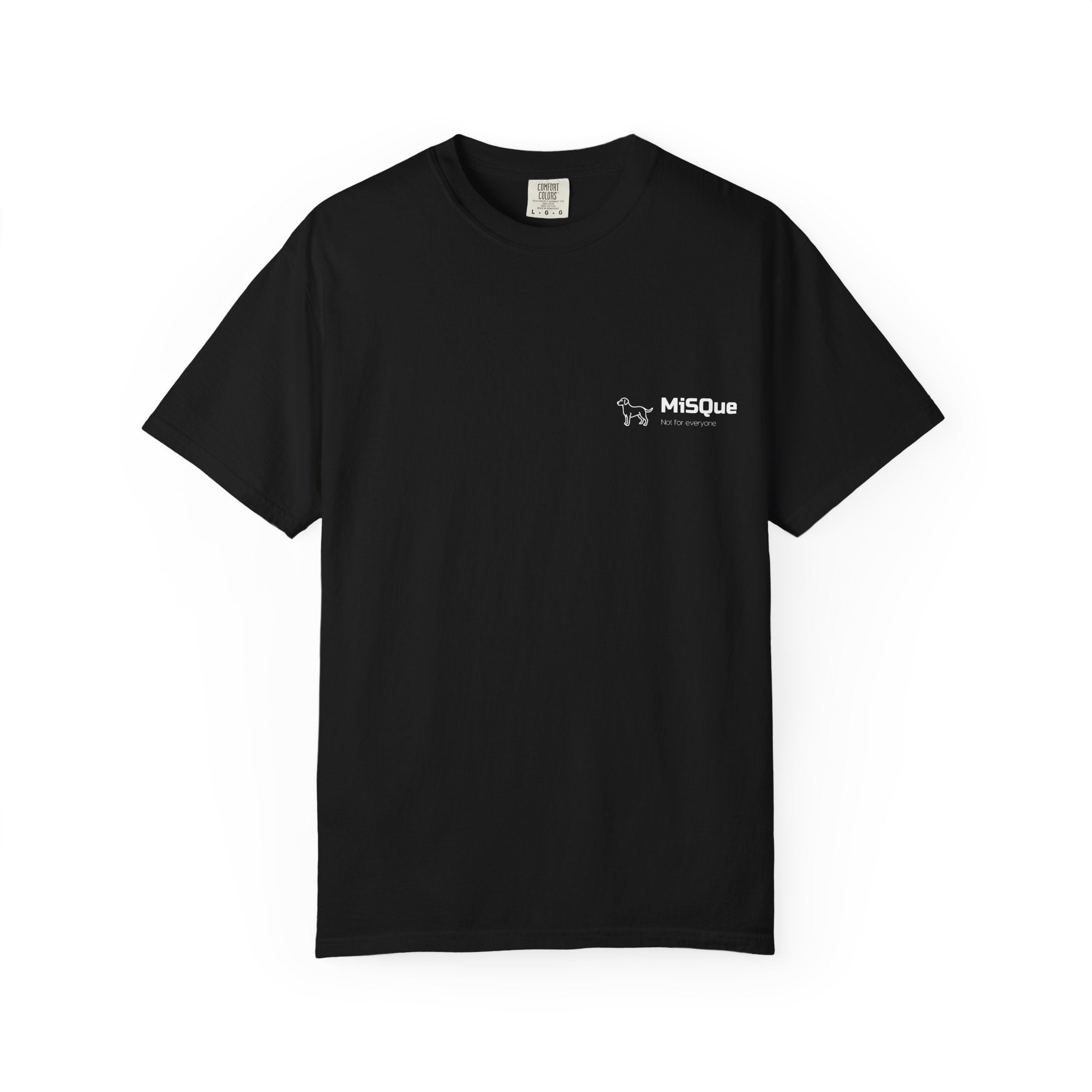MiSQue The Horizon T-shirt front view in black