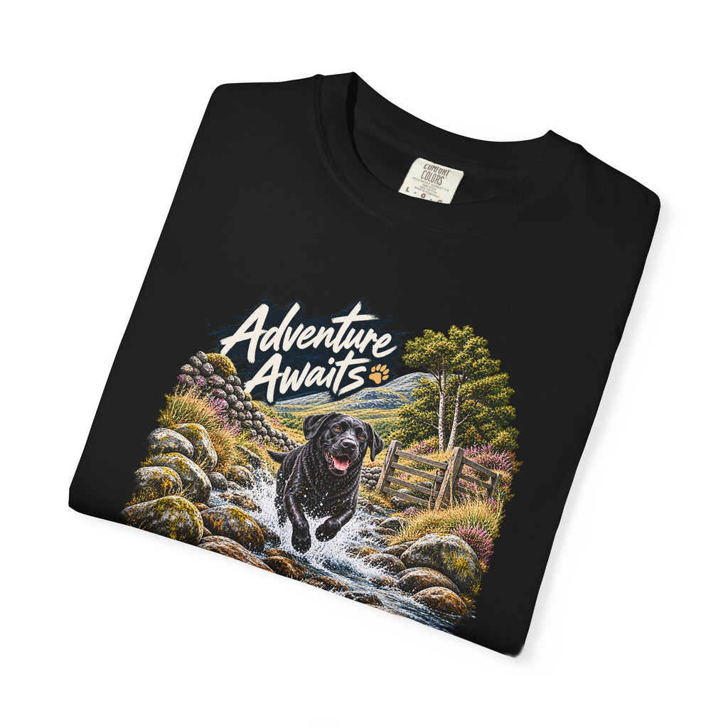 MiSQue Adventure Awaits | Walk First Labrador T-Shirt