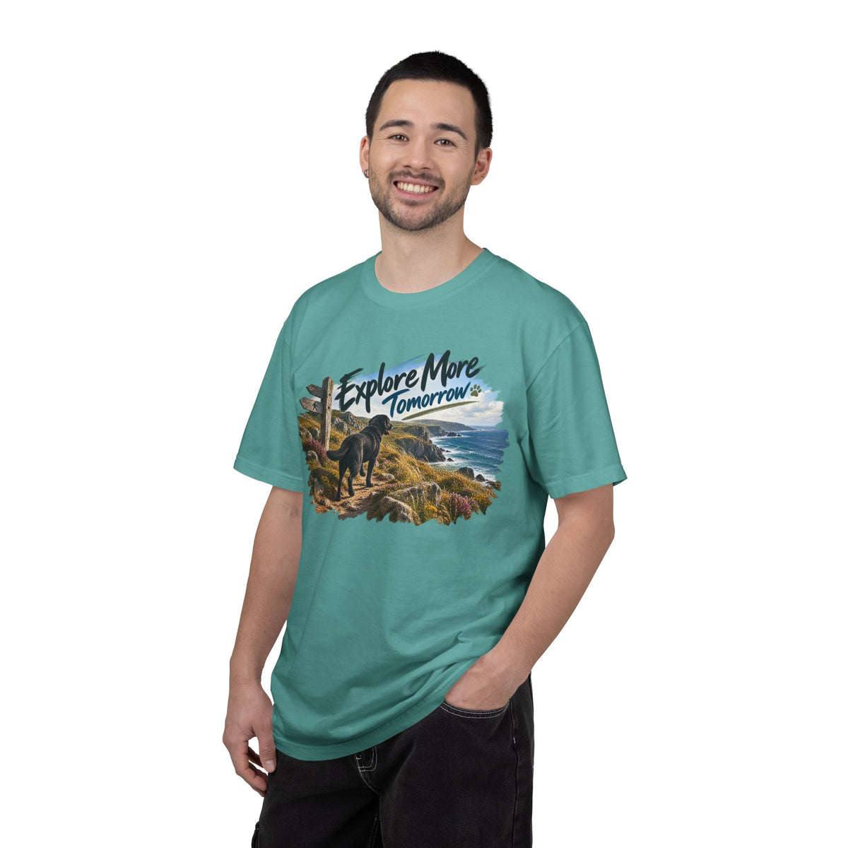 MiSQue Explore More Tomorrow | Walk First Labrador T-Shirt