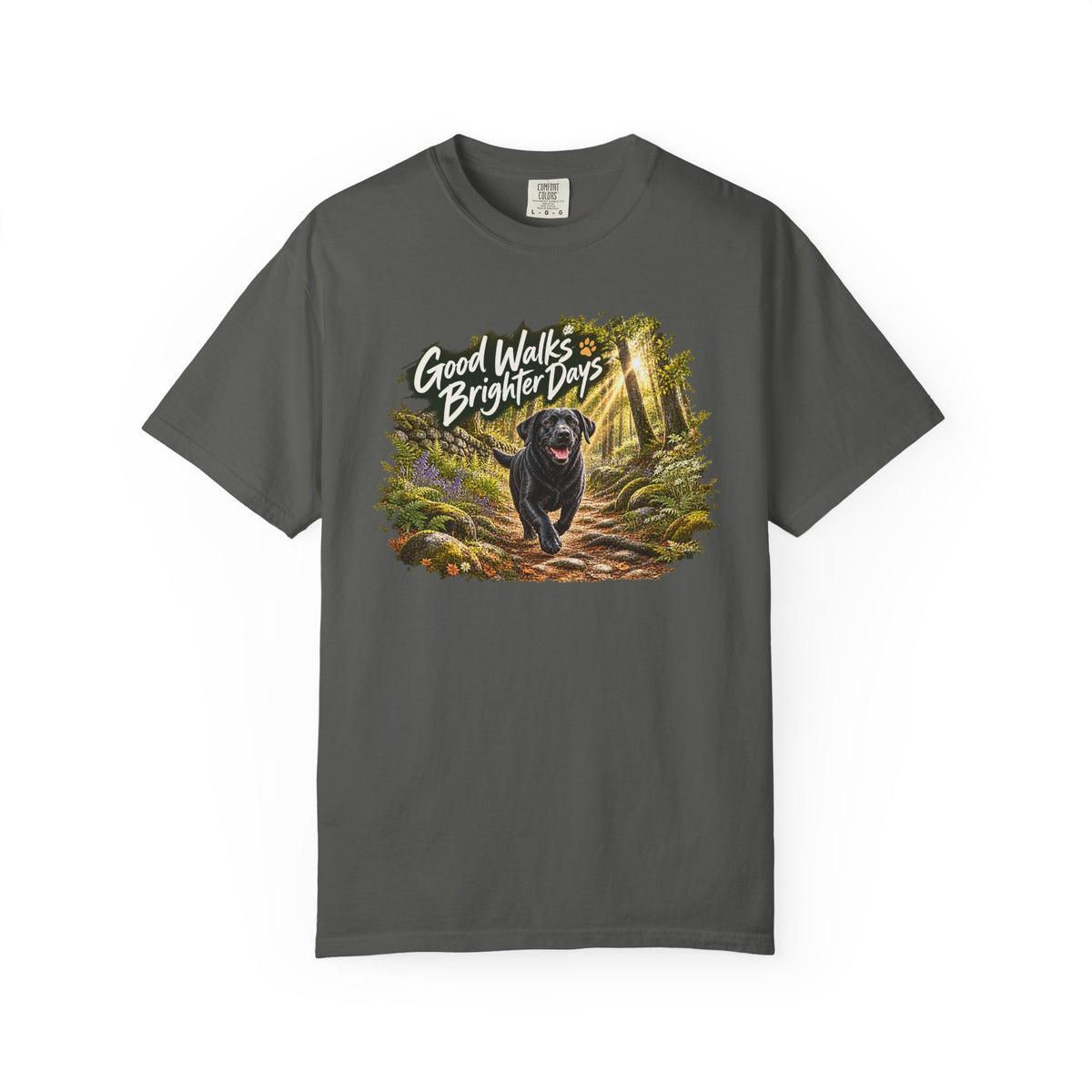 MiSQue Good Walks, Brighter Days | Walk First Labrador T-Shirt